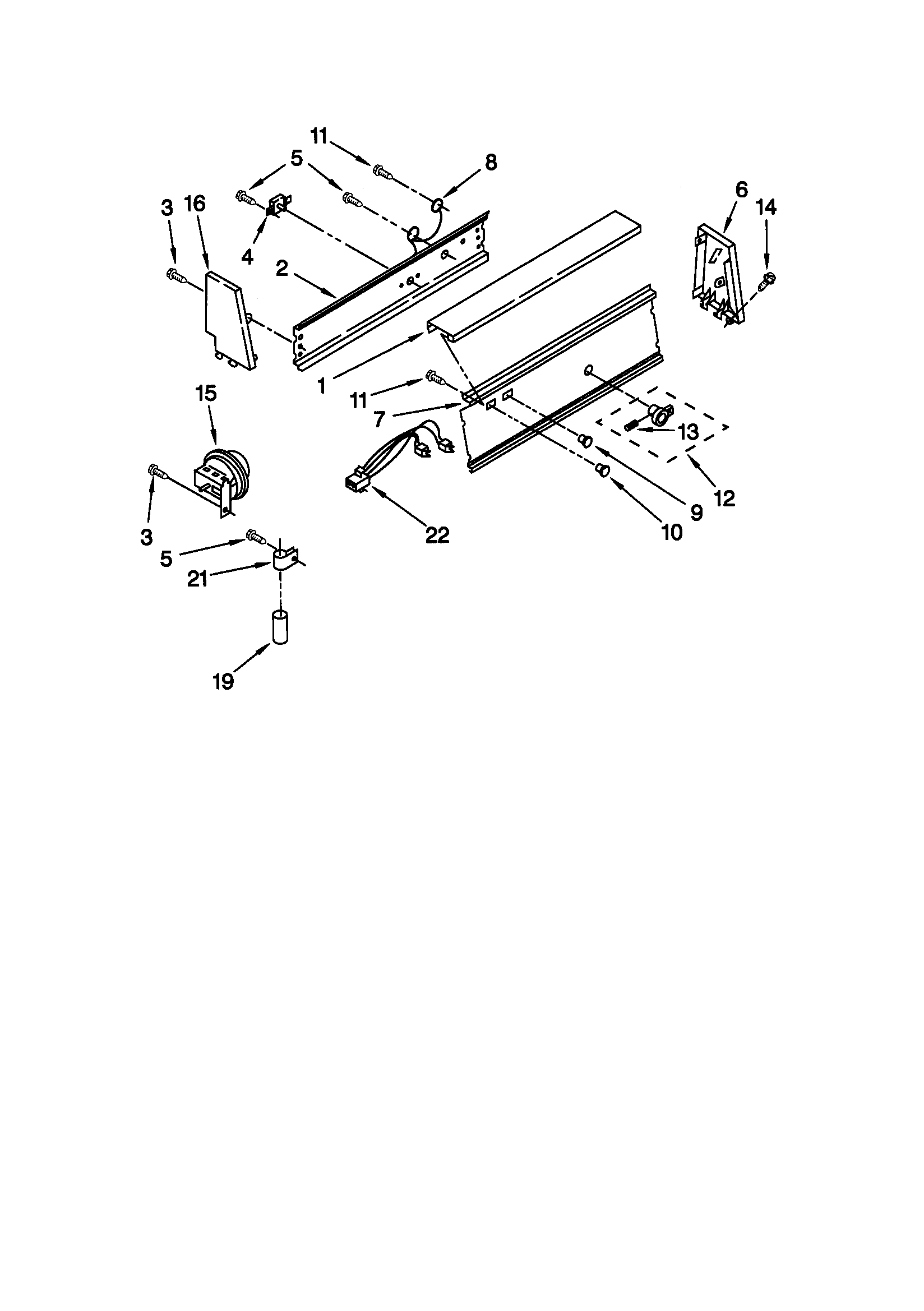 Kenmore 11029072990 console panel diagram