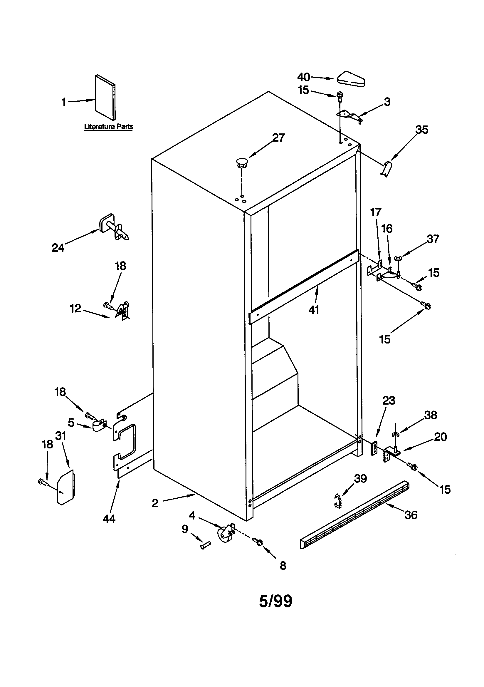 Kenmore 10669852990 cabinet diagram