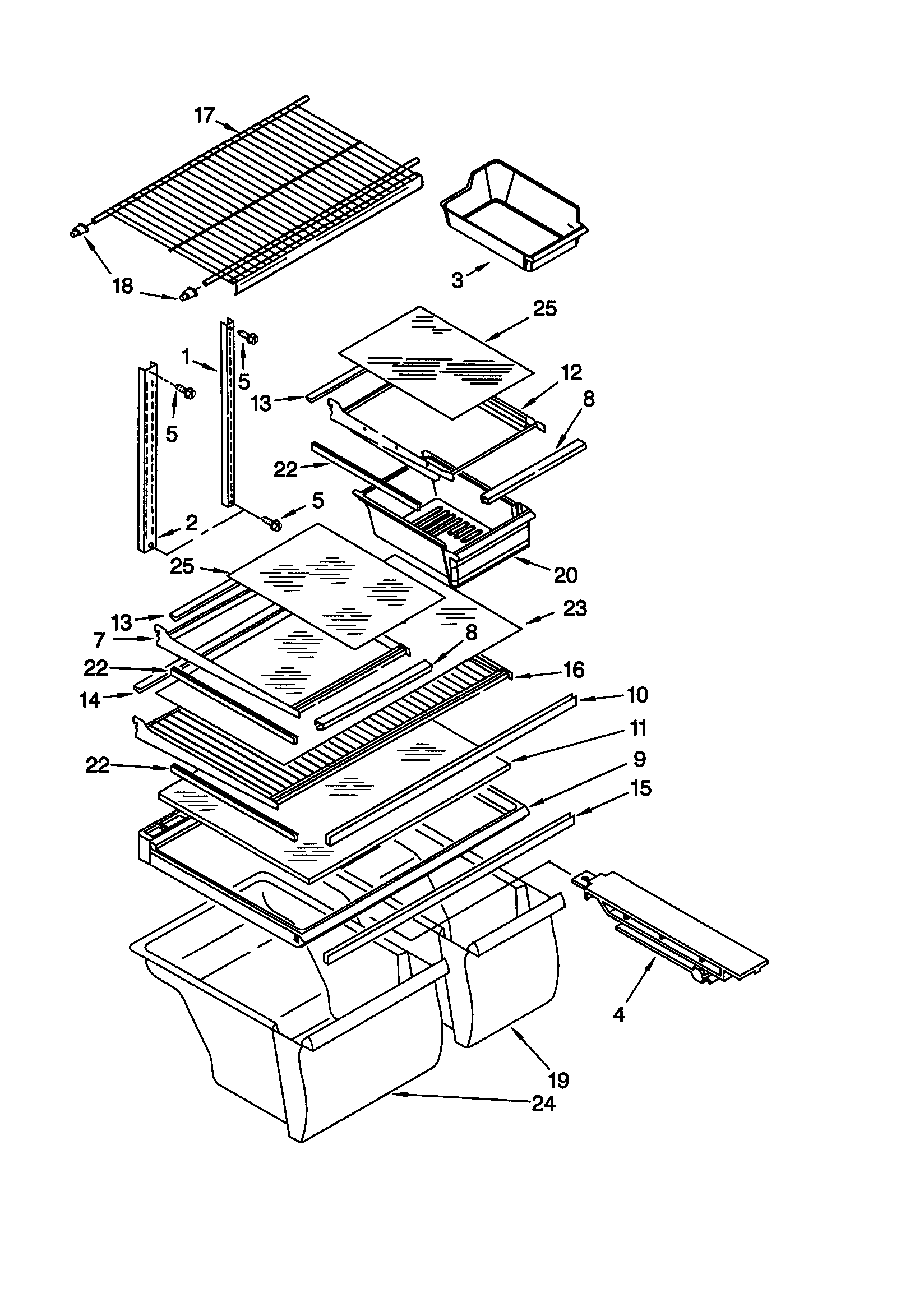 Kenmore 10669852990 shelf diagram
