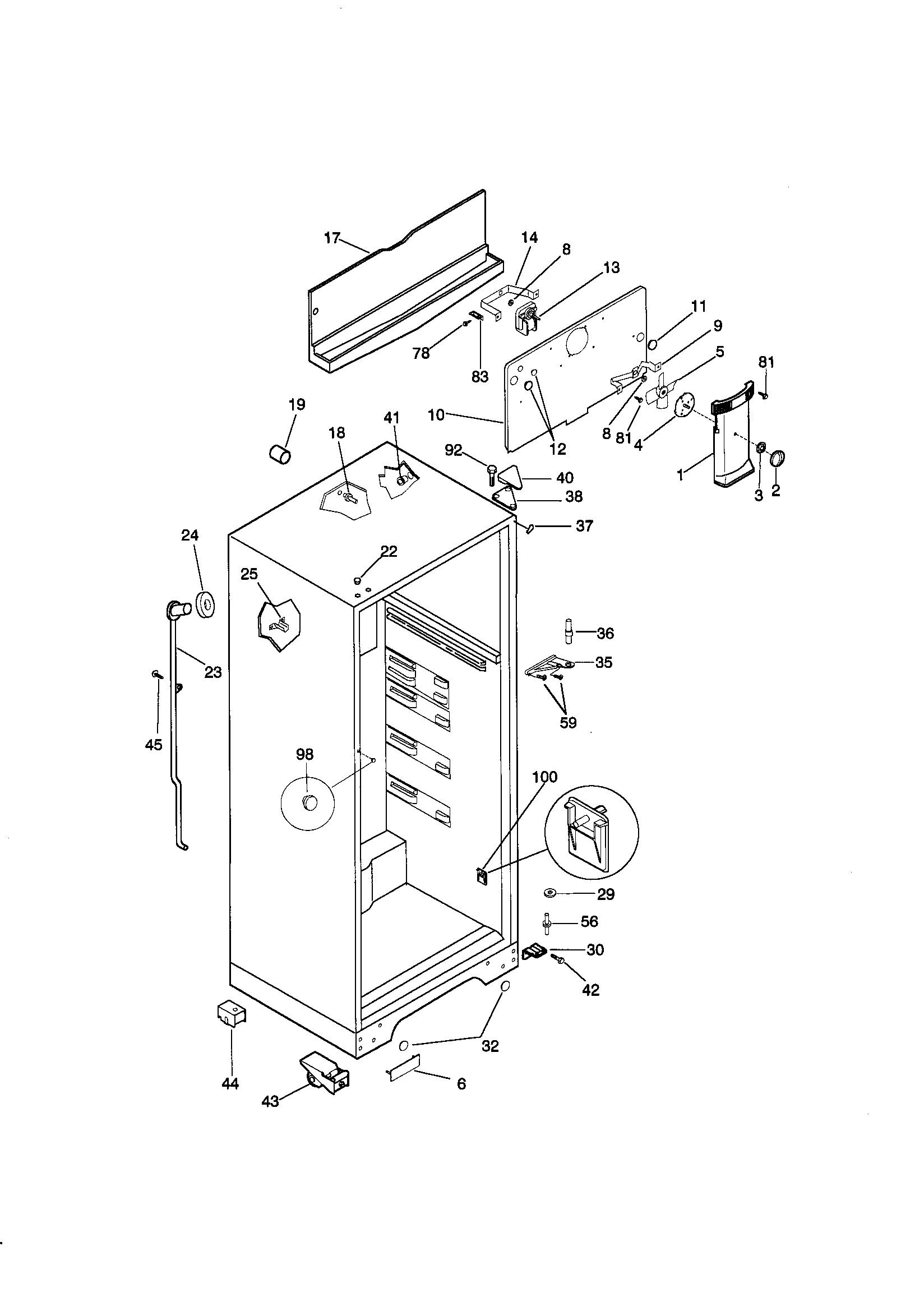 Kenmore 25338677893 cabinet diagram