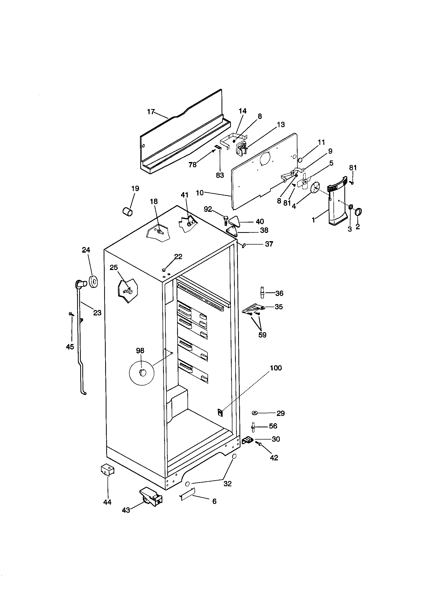 Kenmore 25338652993 cabinet diagram
