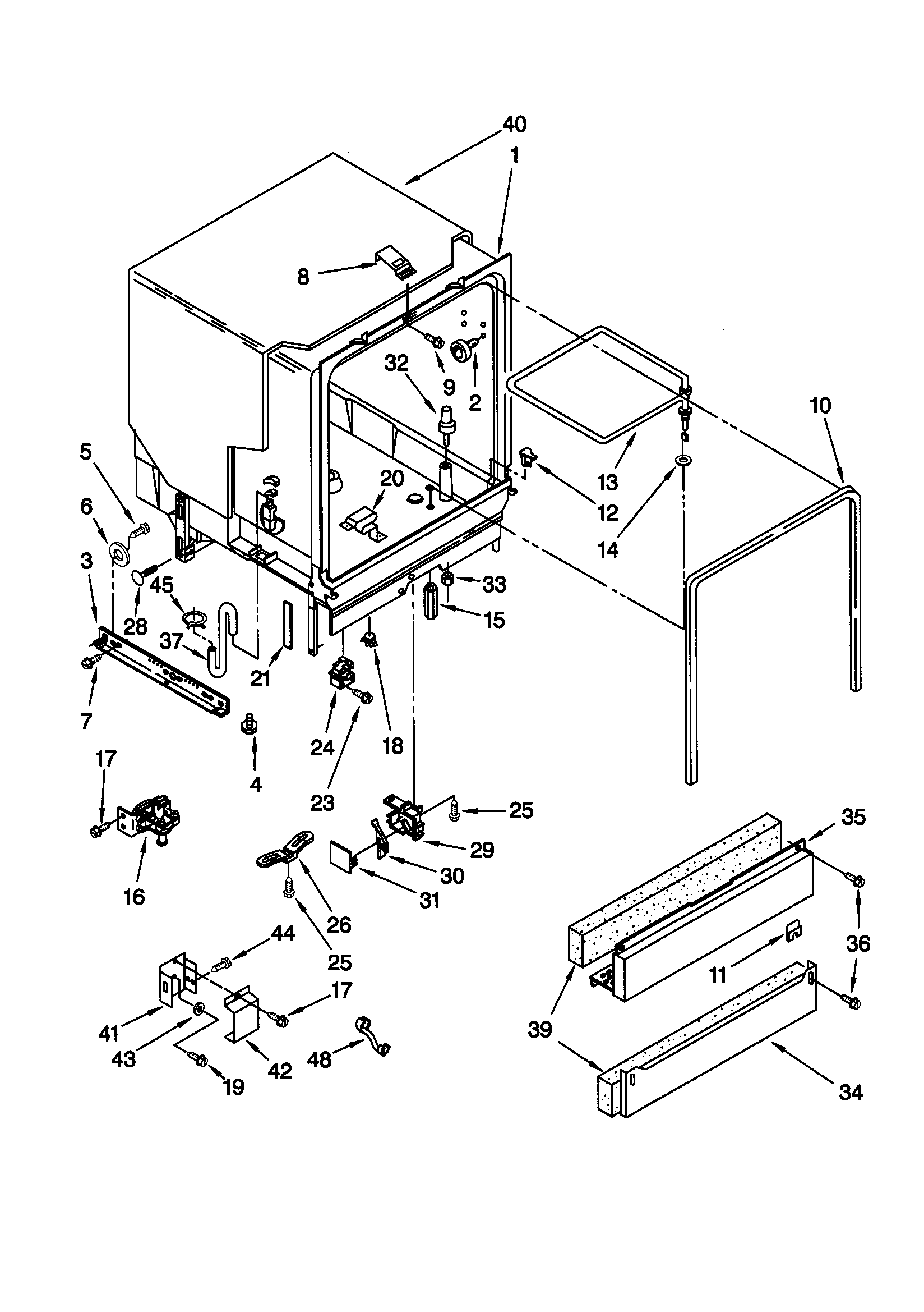 Kenmore 66516662990 tub assembly diagram