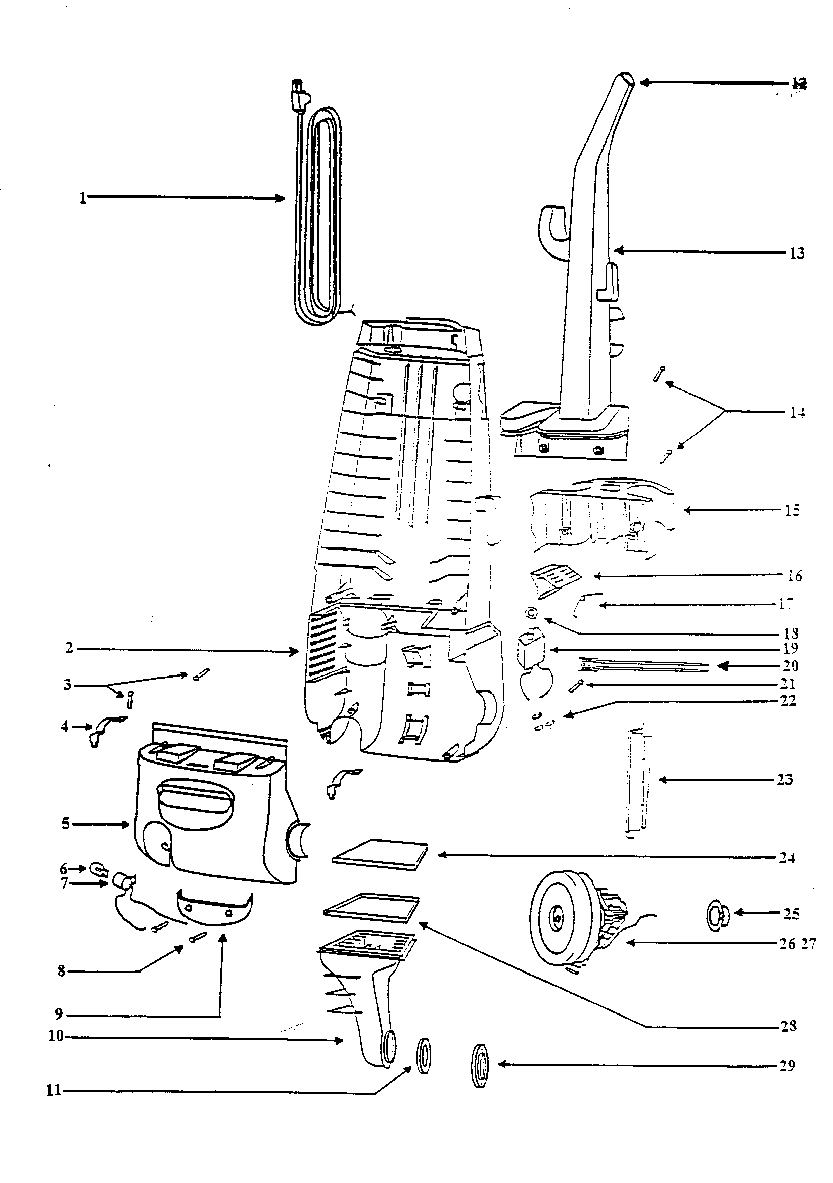 Eureka 4481AT-2 motor and housing diagram