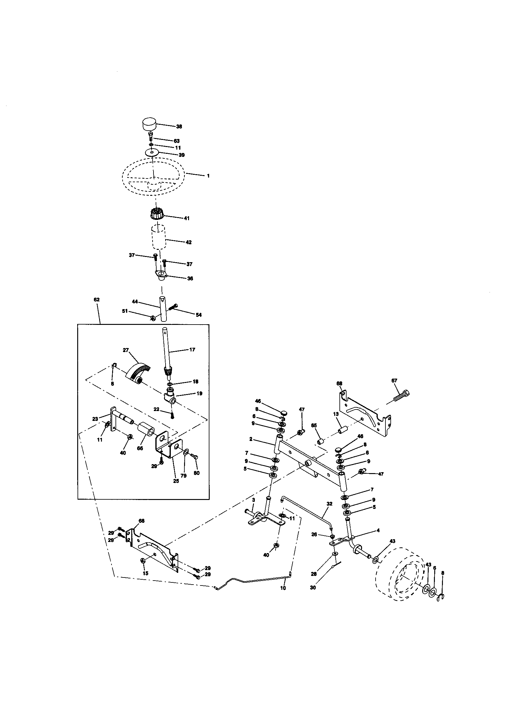 Craftsman 917271071 steering assembly diagram
