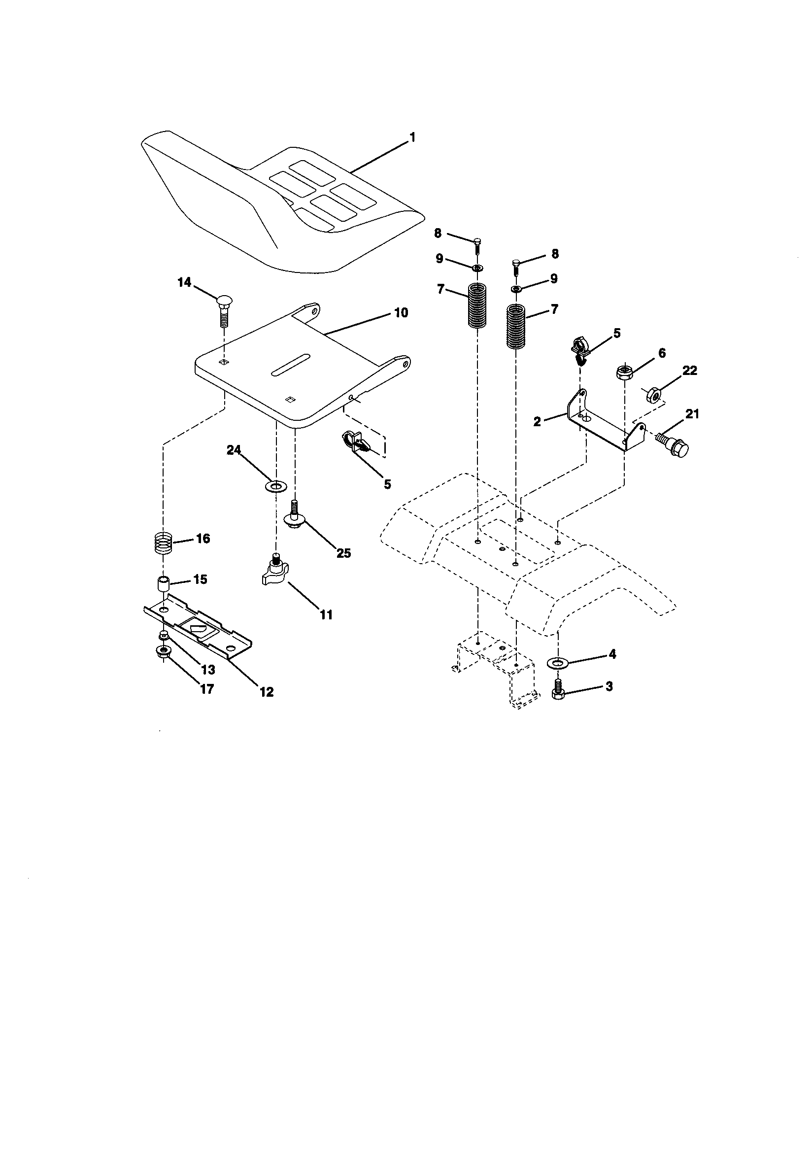 Craftsman 917271071 seat assembly diagram