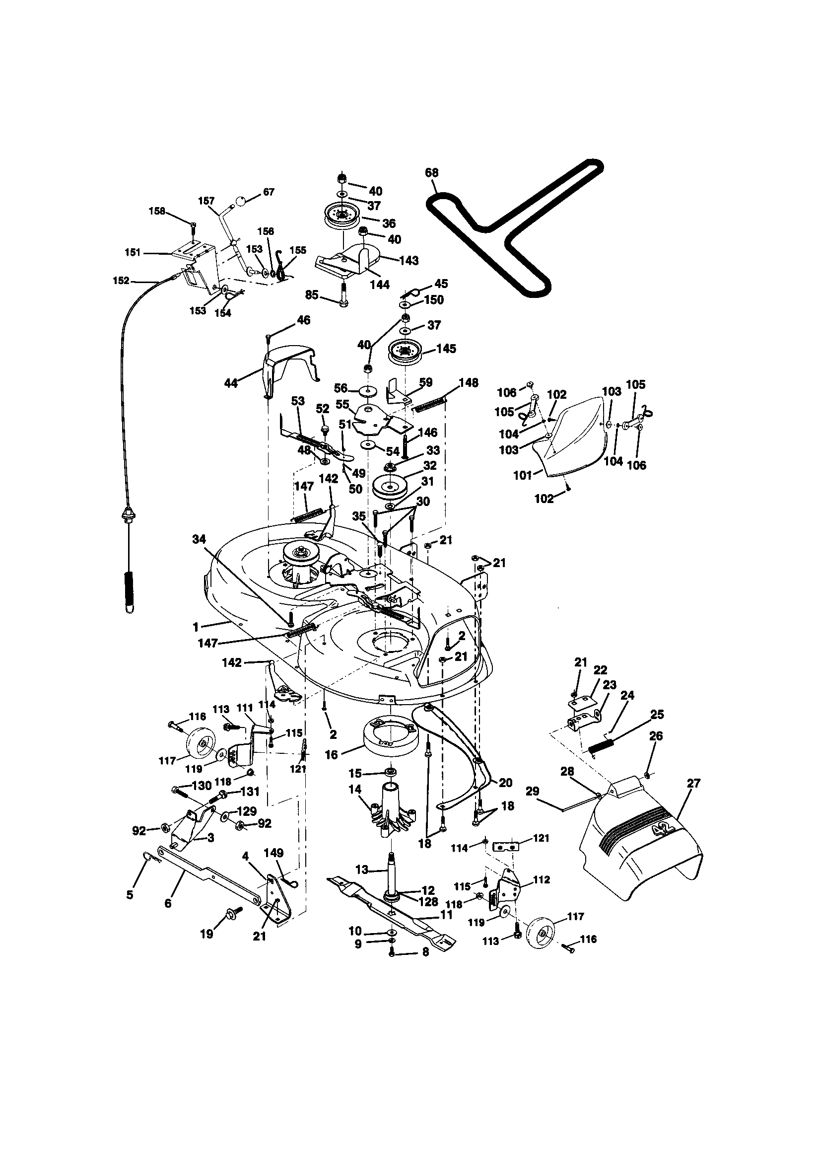Craftsman 917271071 mower deck diagram