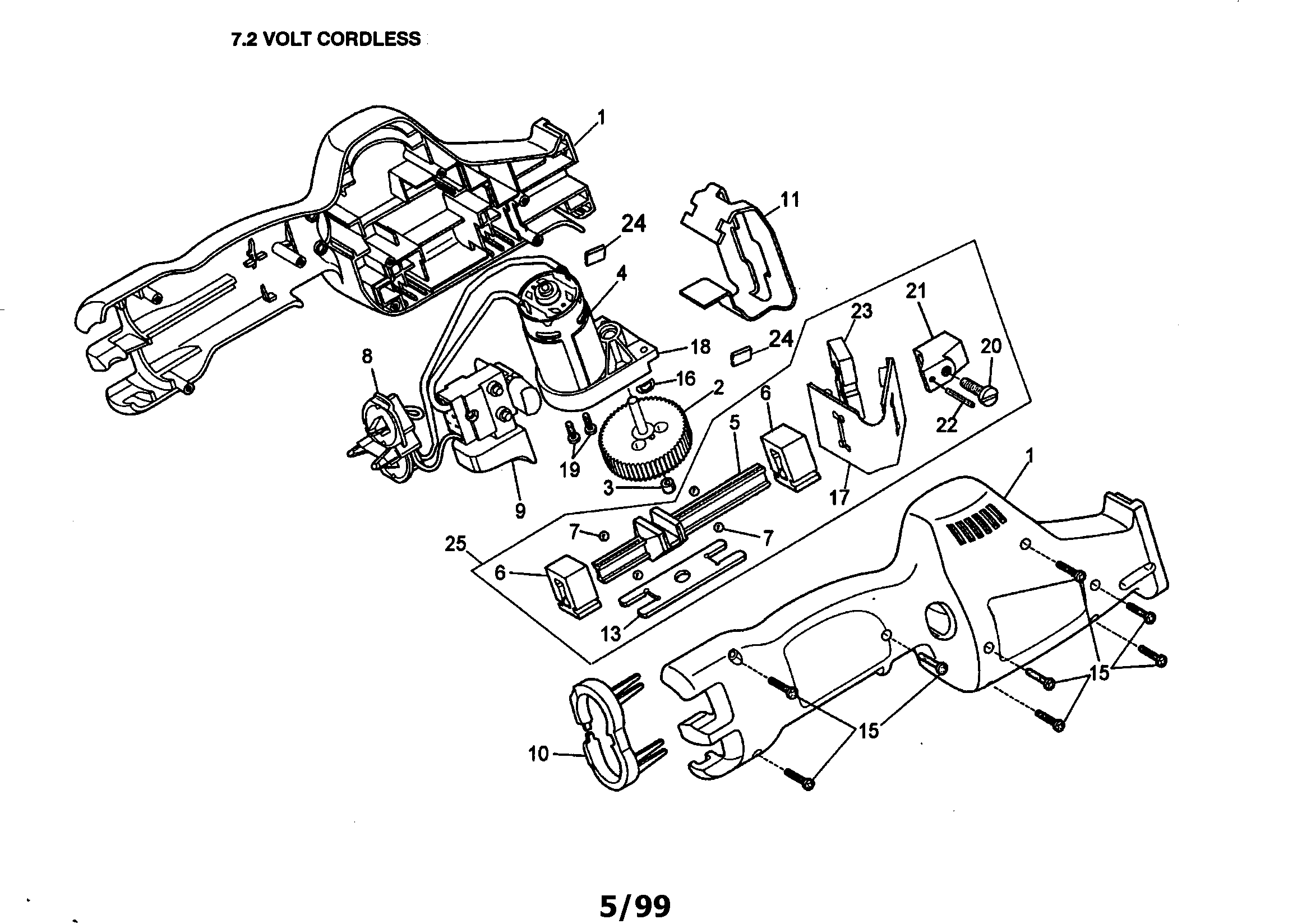 Craftsman 900112360 7.2 volt cordless diagram
