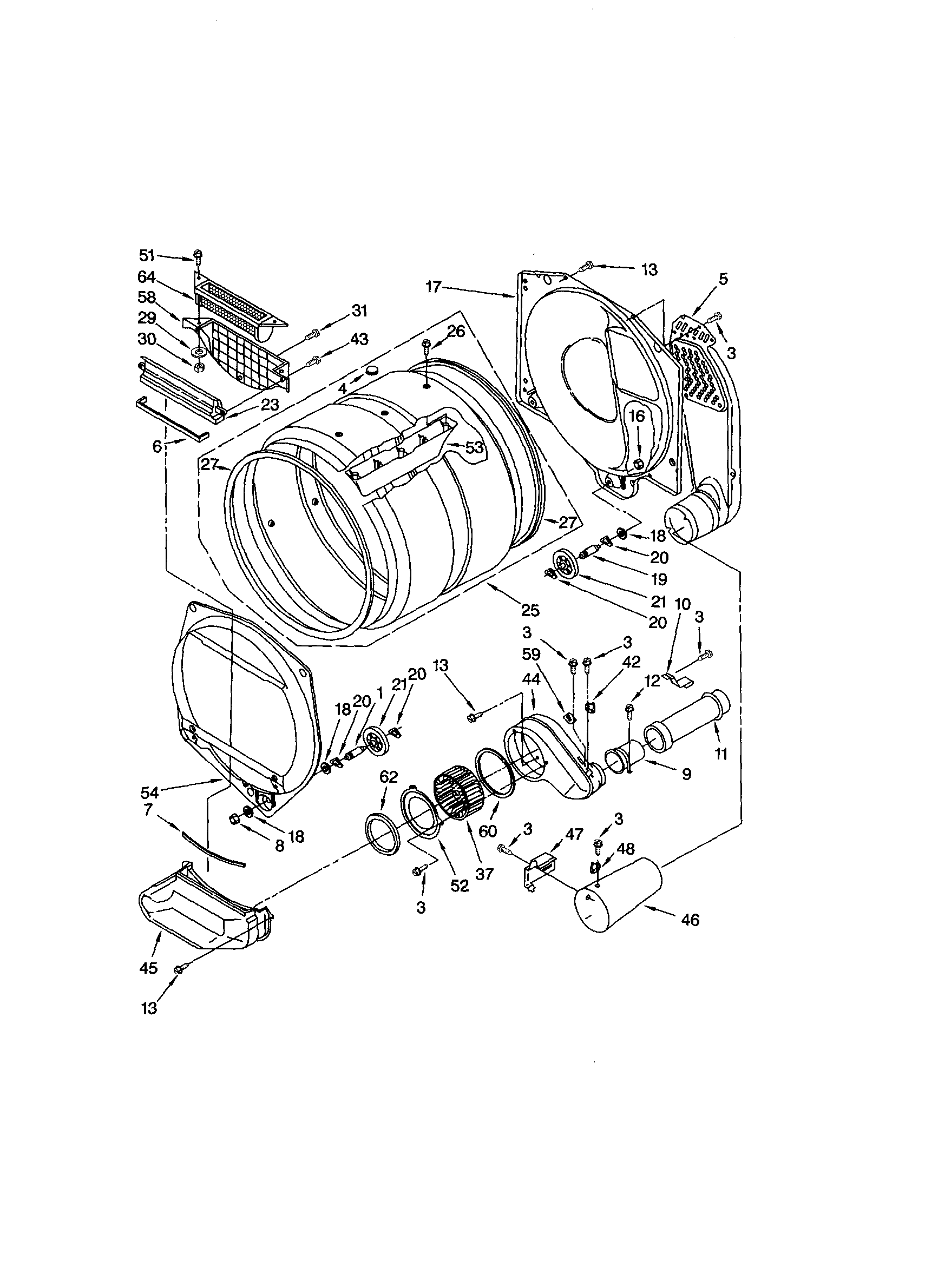 Kenmore 11097502820 upper/lower bulkhead diagram