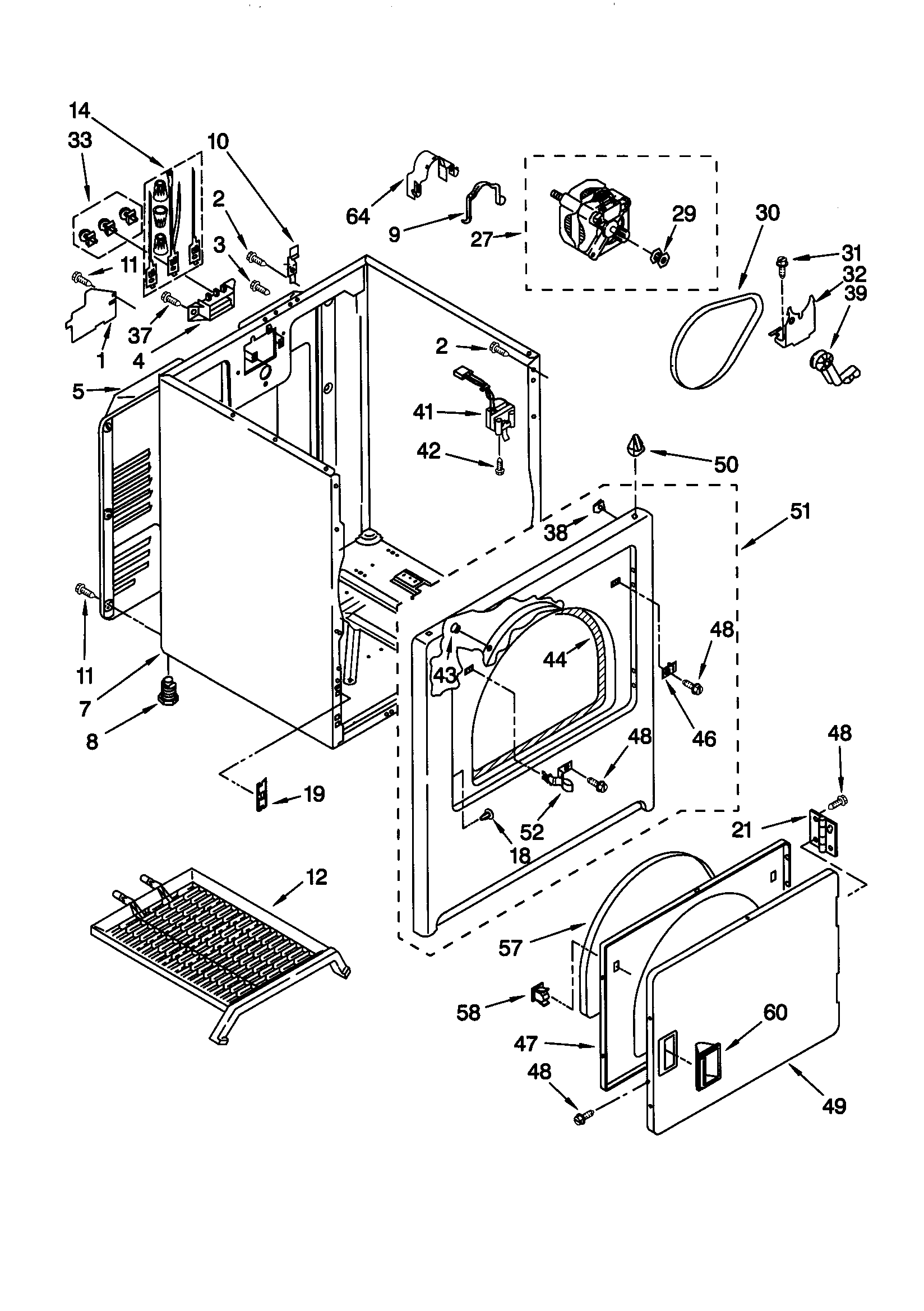 Kenmore 11060832990 cabinet diagram