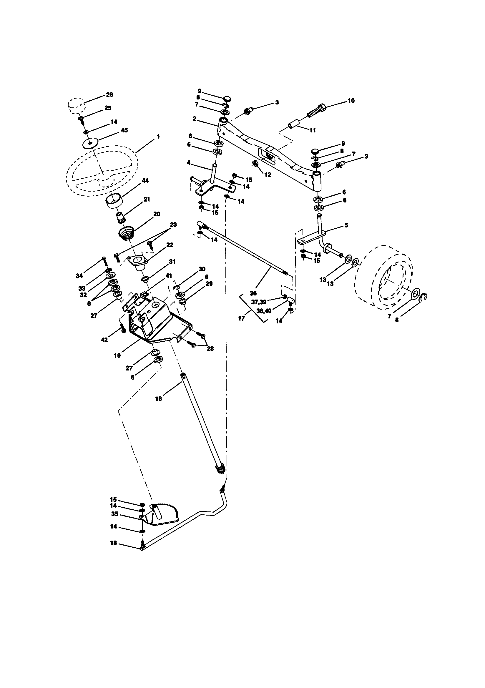 Craftsman 917273122 steering assembly diagram
