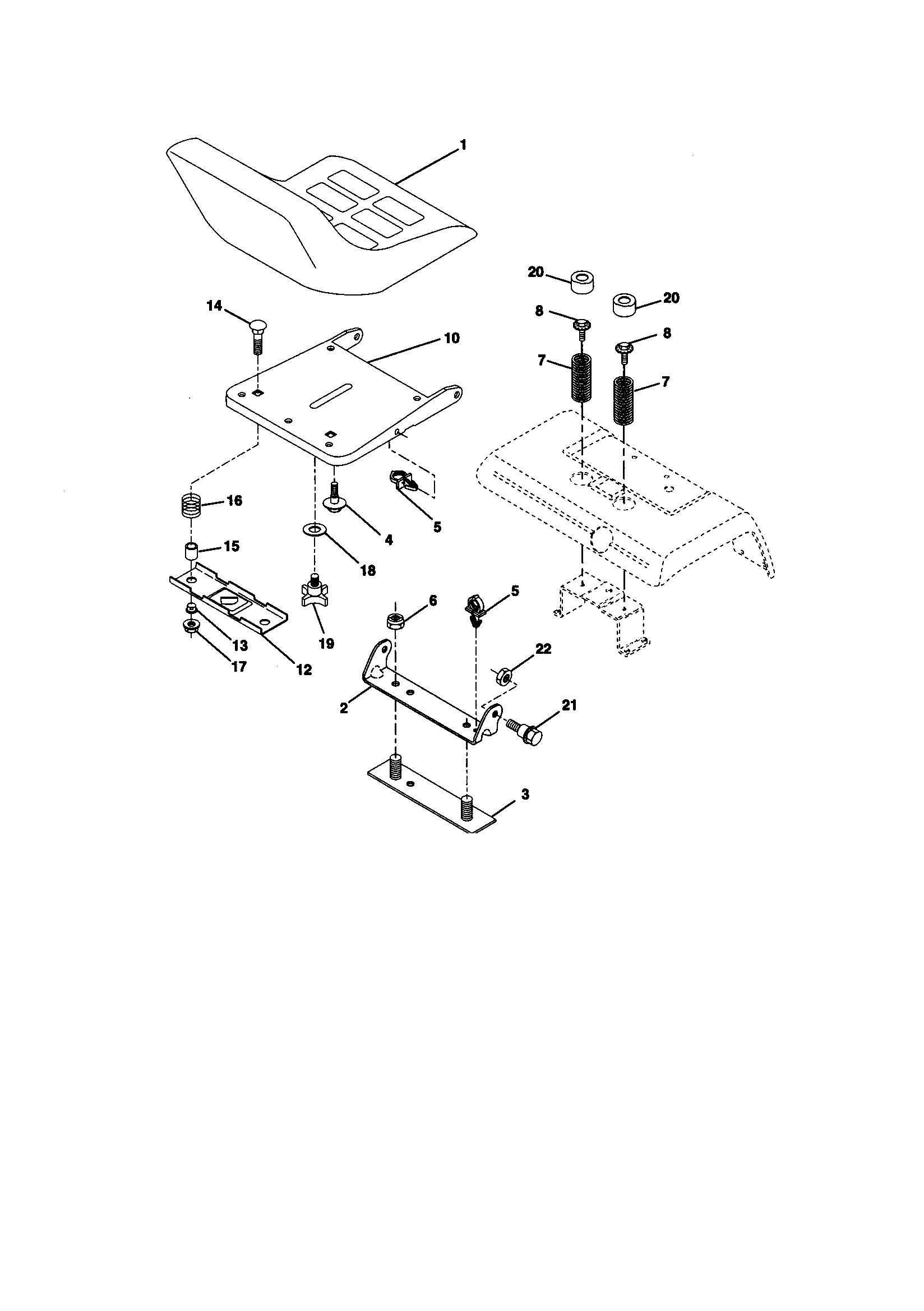 Craftsman 917273122 seat assembly diagram