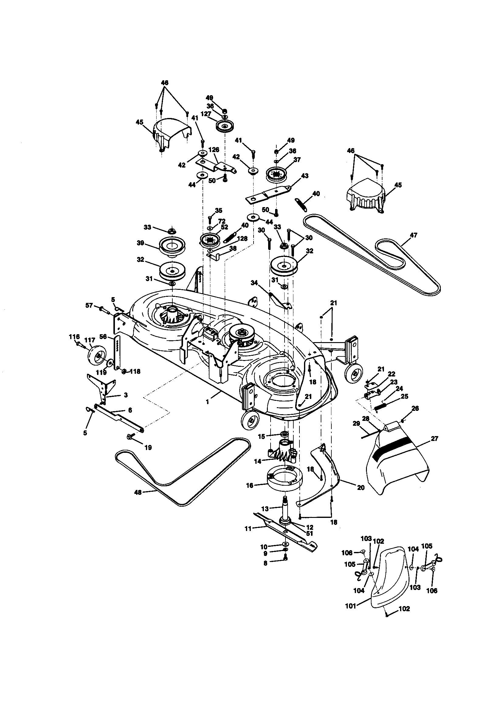 Craftsman 917273122 mower deck diagram