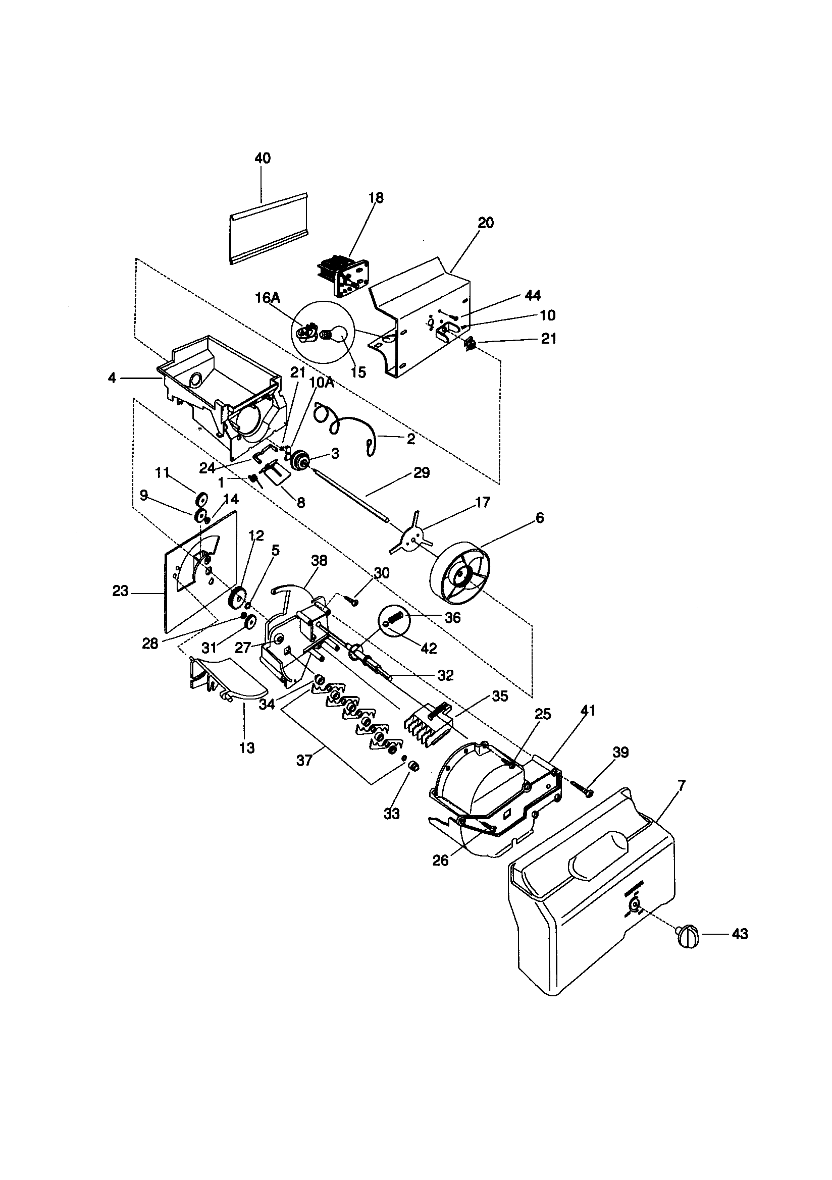 Kenmore 25357672791 motor-auger and motor cover diagram