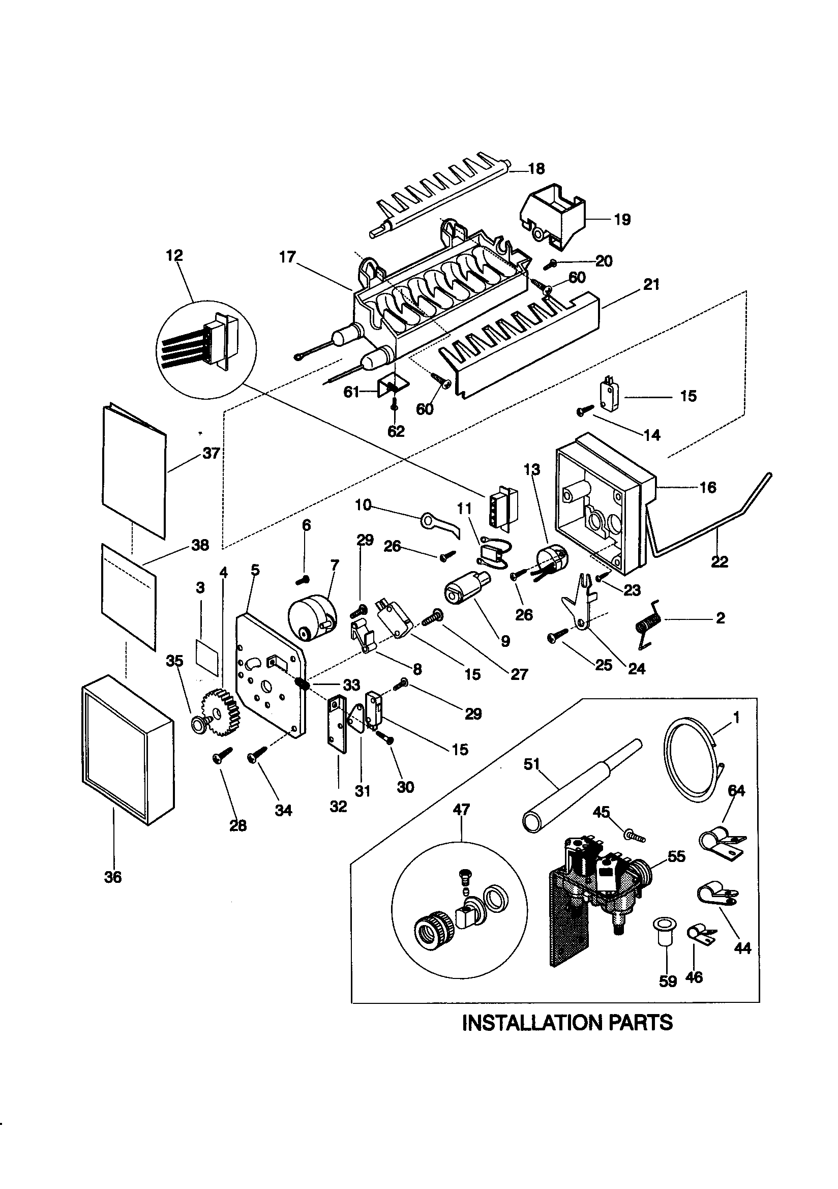 Kenmore 25357672791 icemaker / installation diagram