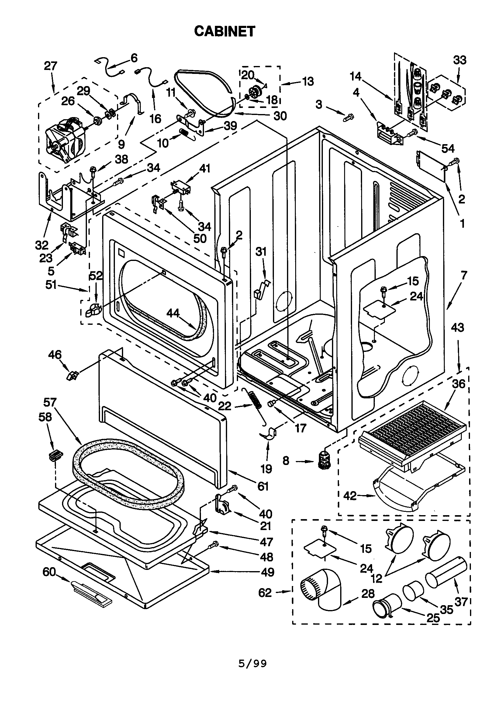Kenmore 11060912990 cabinet diagram