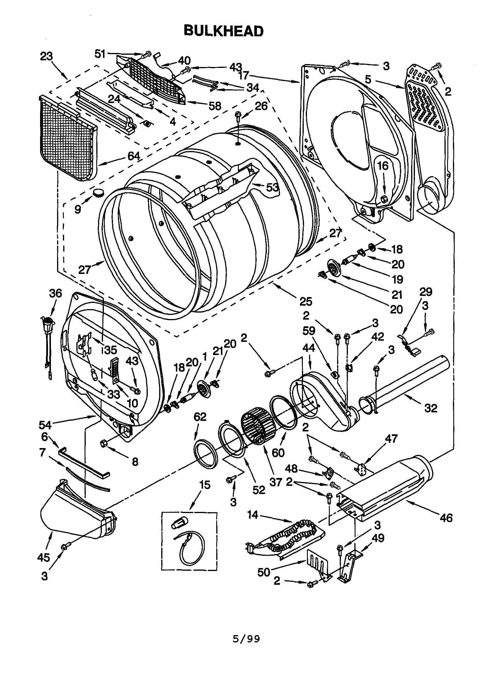 Kenmore 11060912990 bulkhead diagram