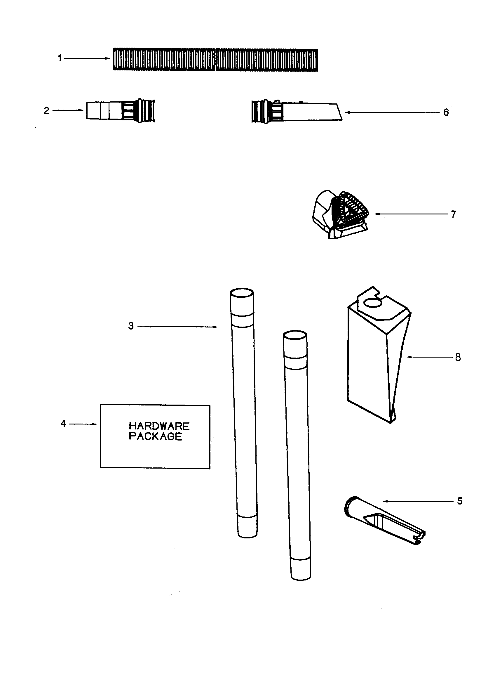 Eureka 4475AT-2 hose and attachments diagram