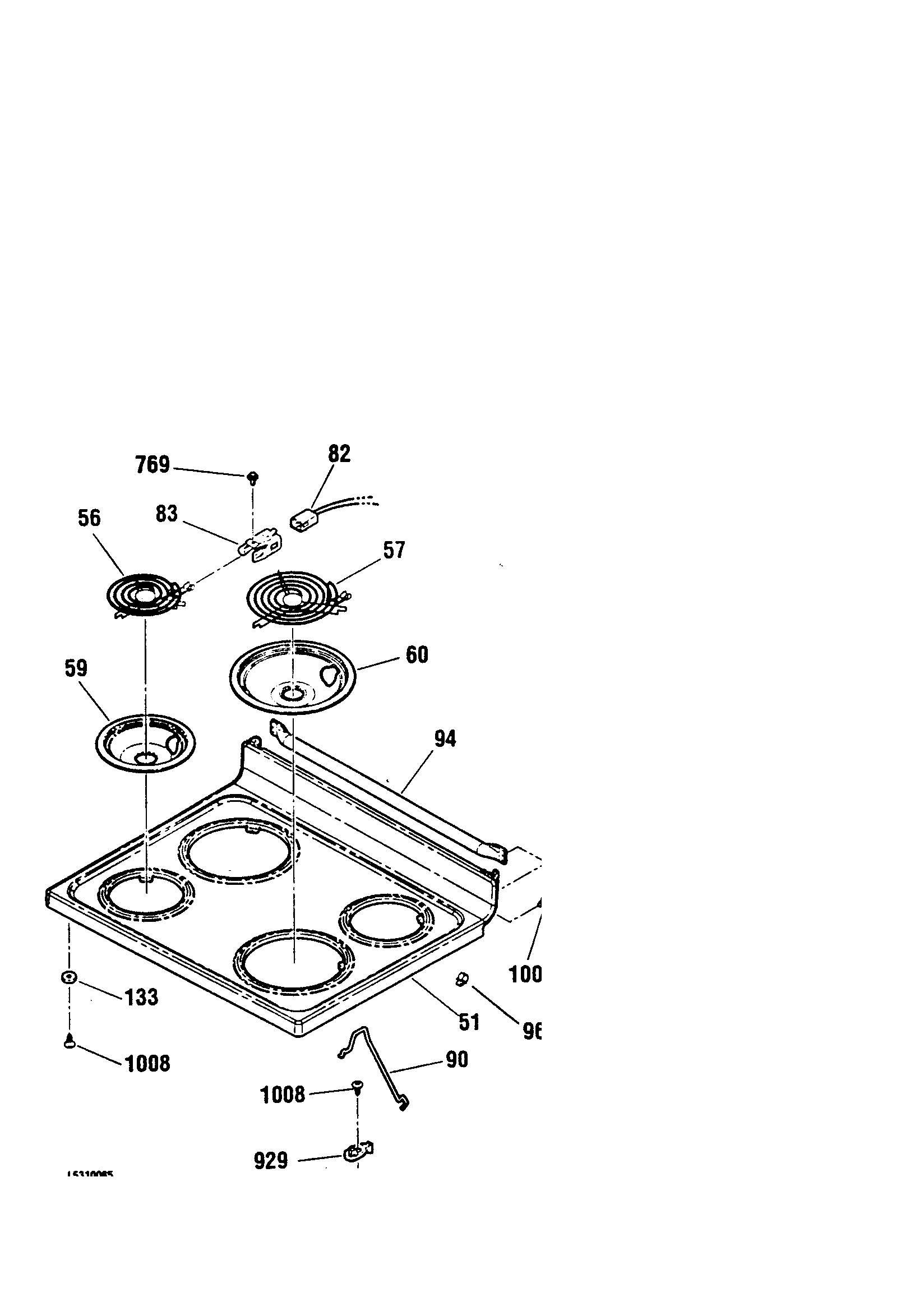 Kenmore 91192507990 maintop diagram
