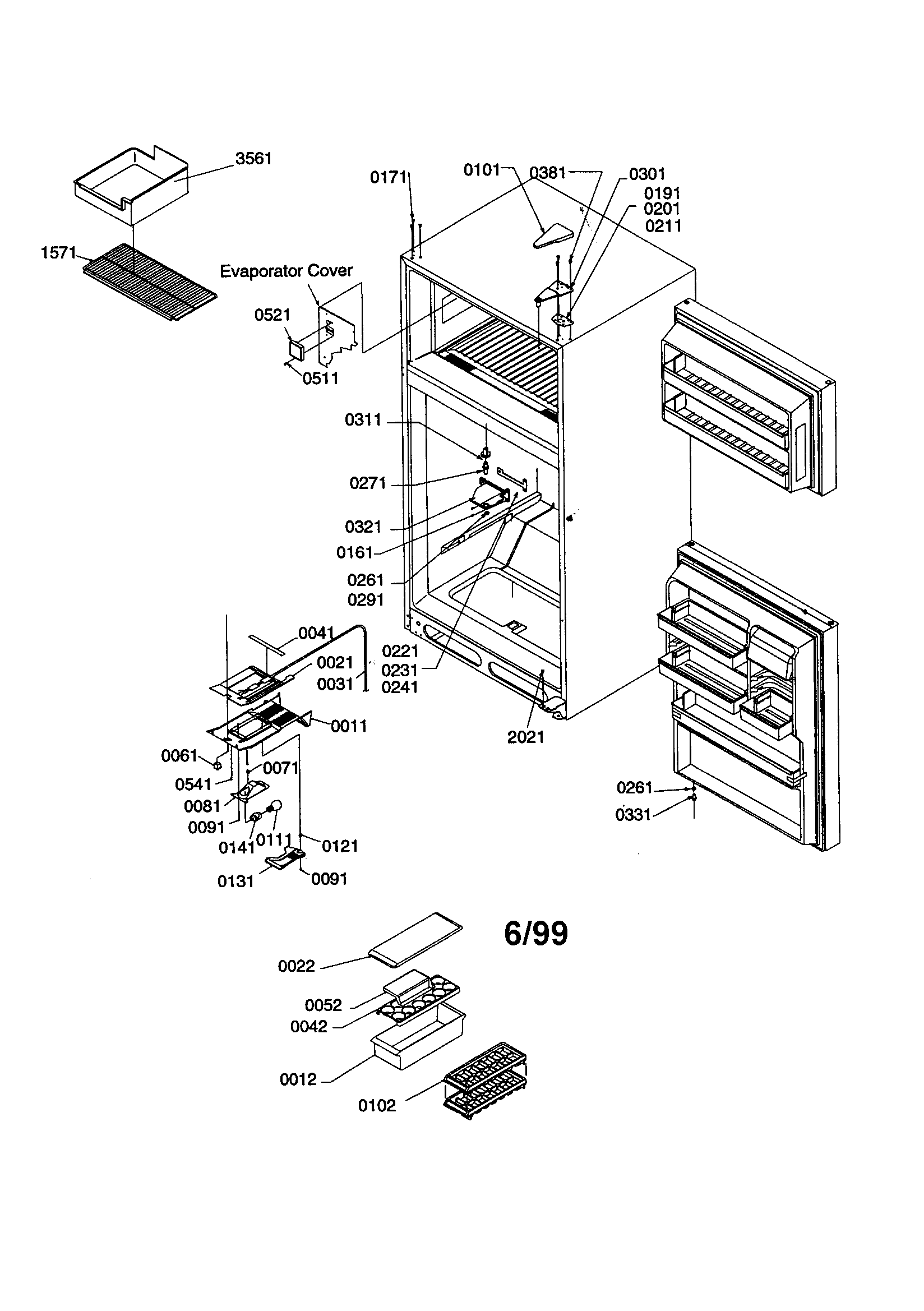 Amana TSI19VW-P1306402WW door/hinges/accessories diagram