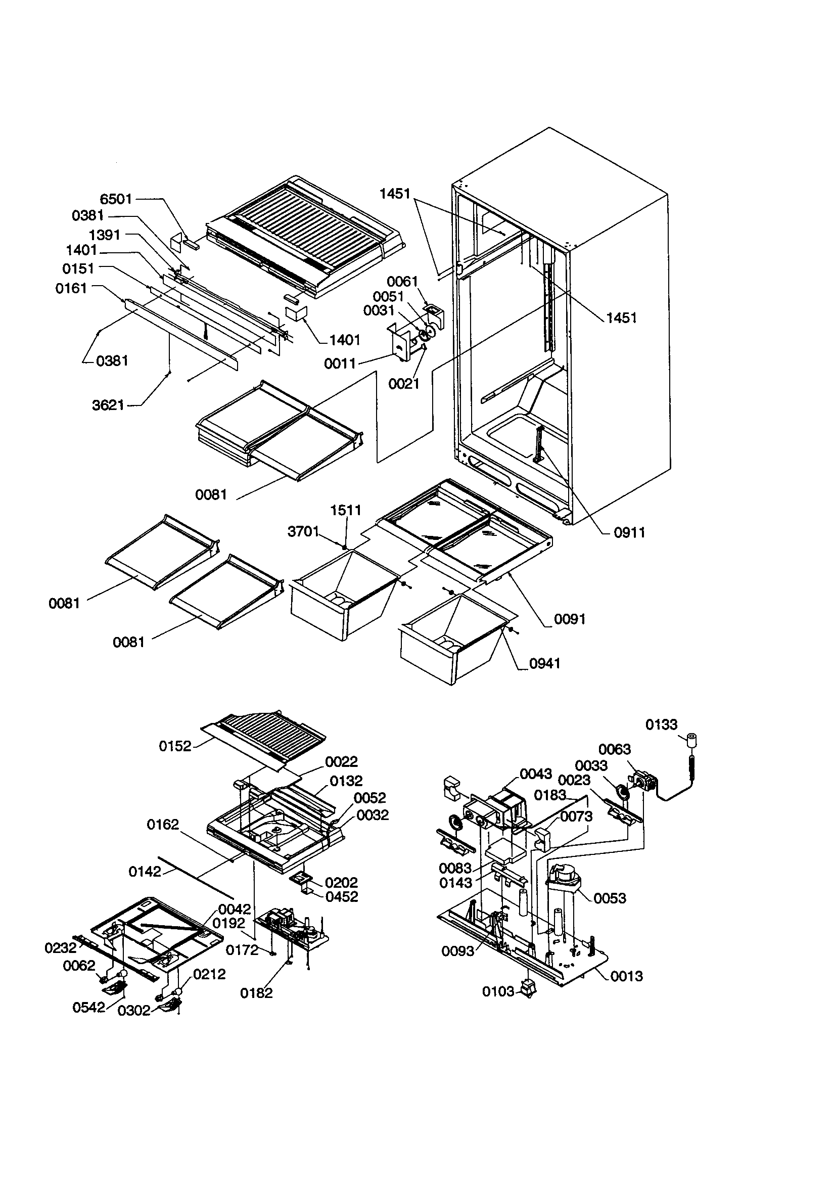 Amana TSI19VW-P1306402WW interior cabinet/drain block diagram