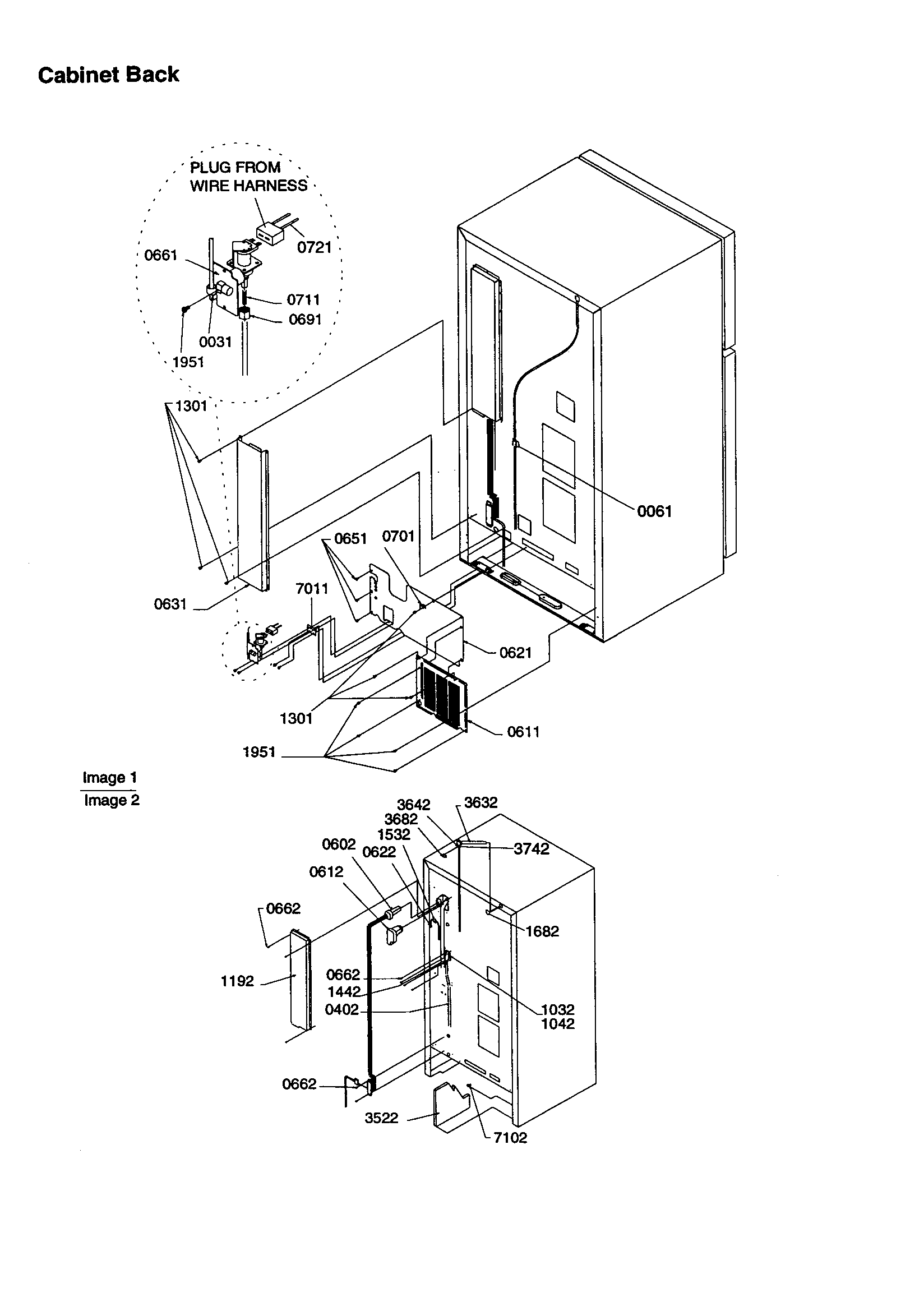 Amana TSI19VW-P1306402WW cabinet back diagram