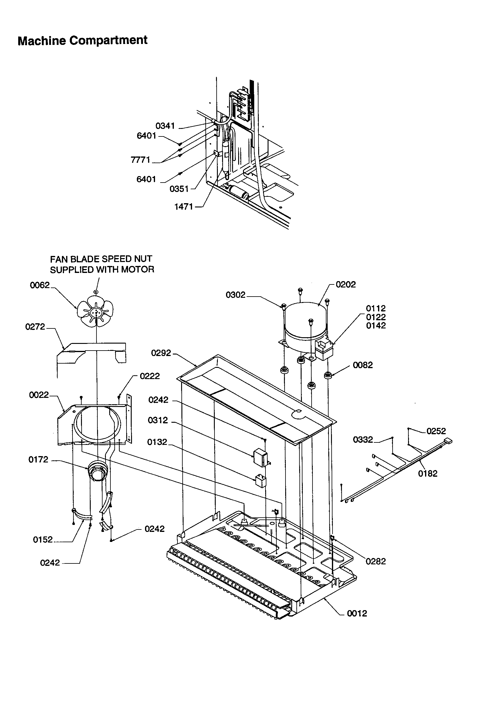Amana TSI19VW-P1306402WW machine compartment diagram