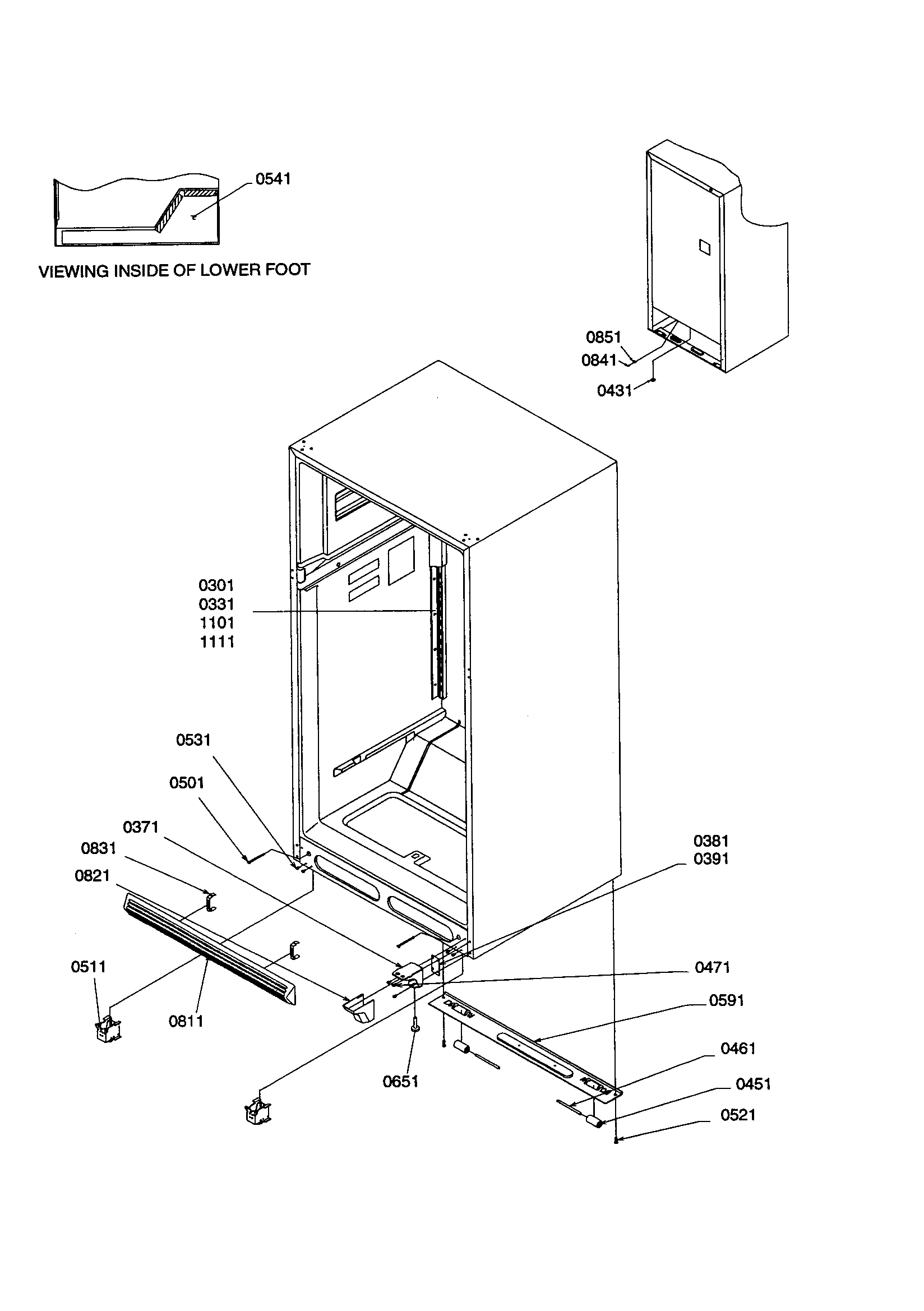 Amana TSI19VW-P1306402WW ladders/lower cabinet/rollers diagram