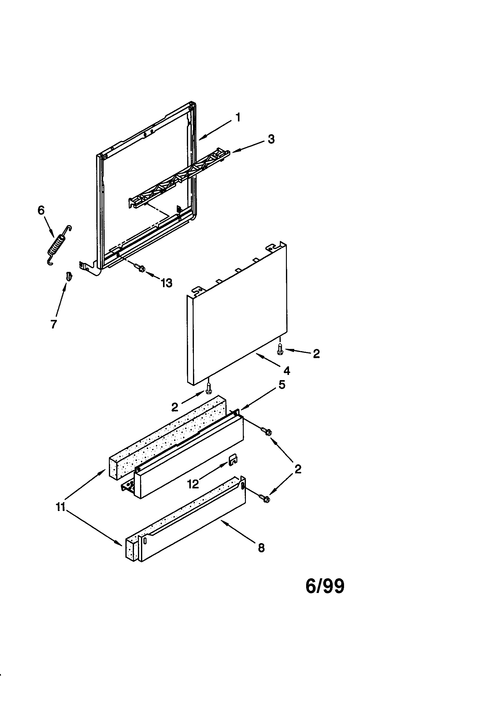 KitchenAid KUDY24SEAL0 door and panel diagram