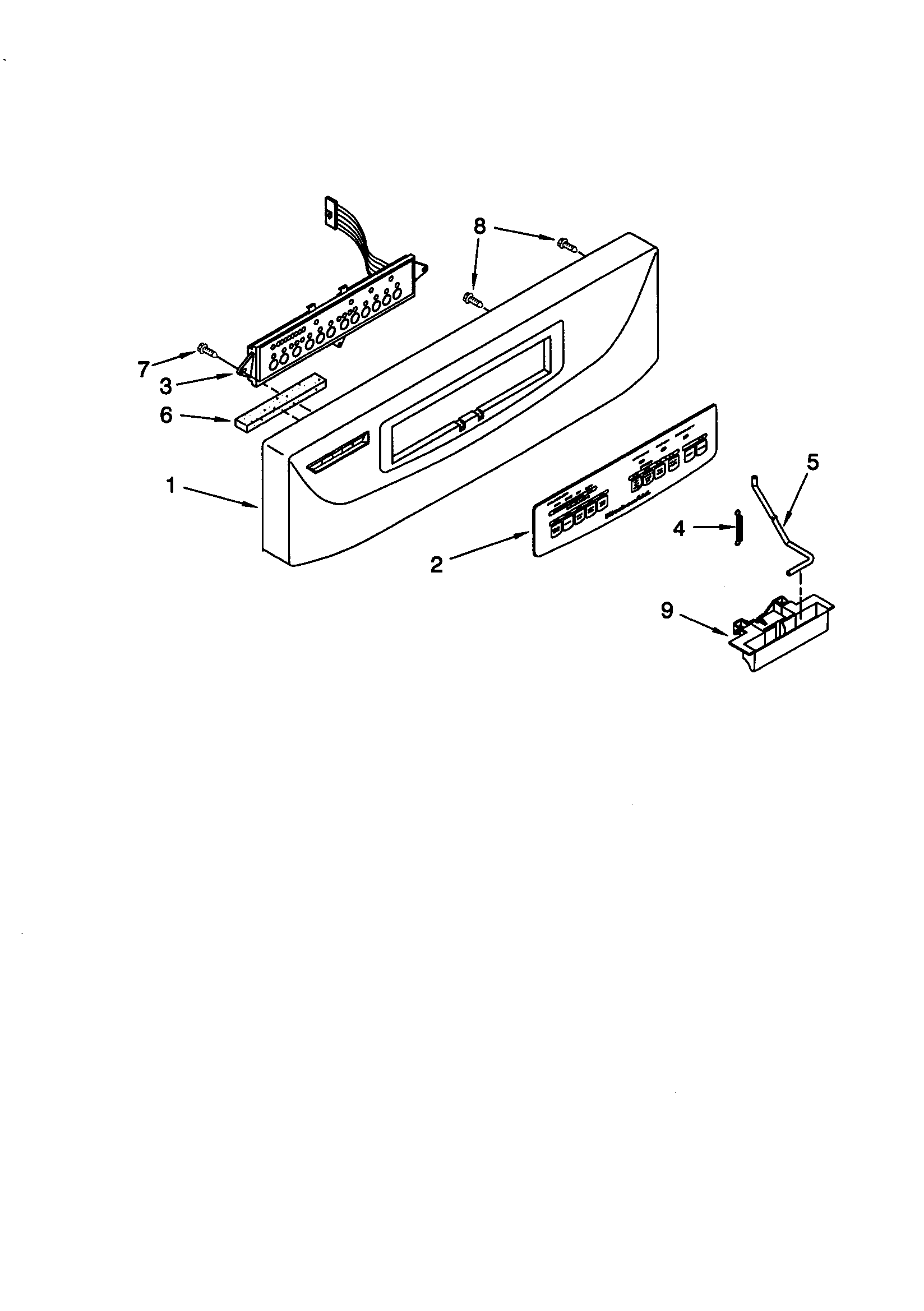 KitchenAid KUDY24SEAL0 control panel diagram