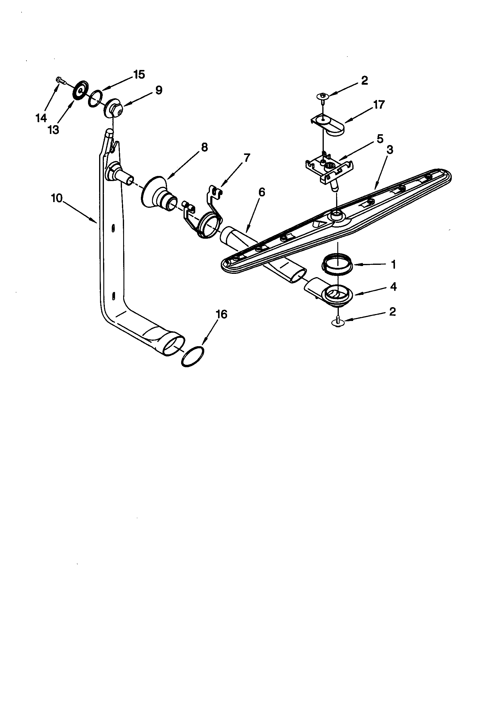 KitchenAid KUDY24SEAL0 upper wash and rinse diagram