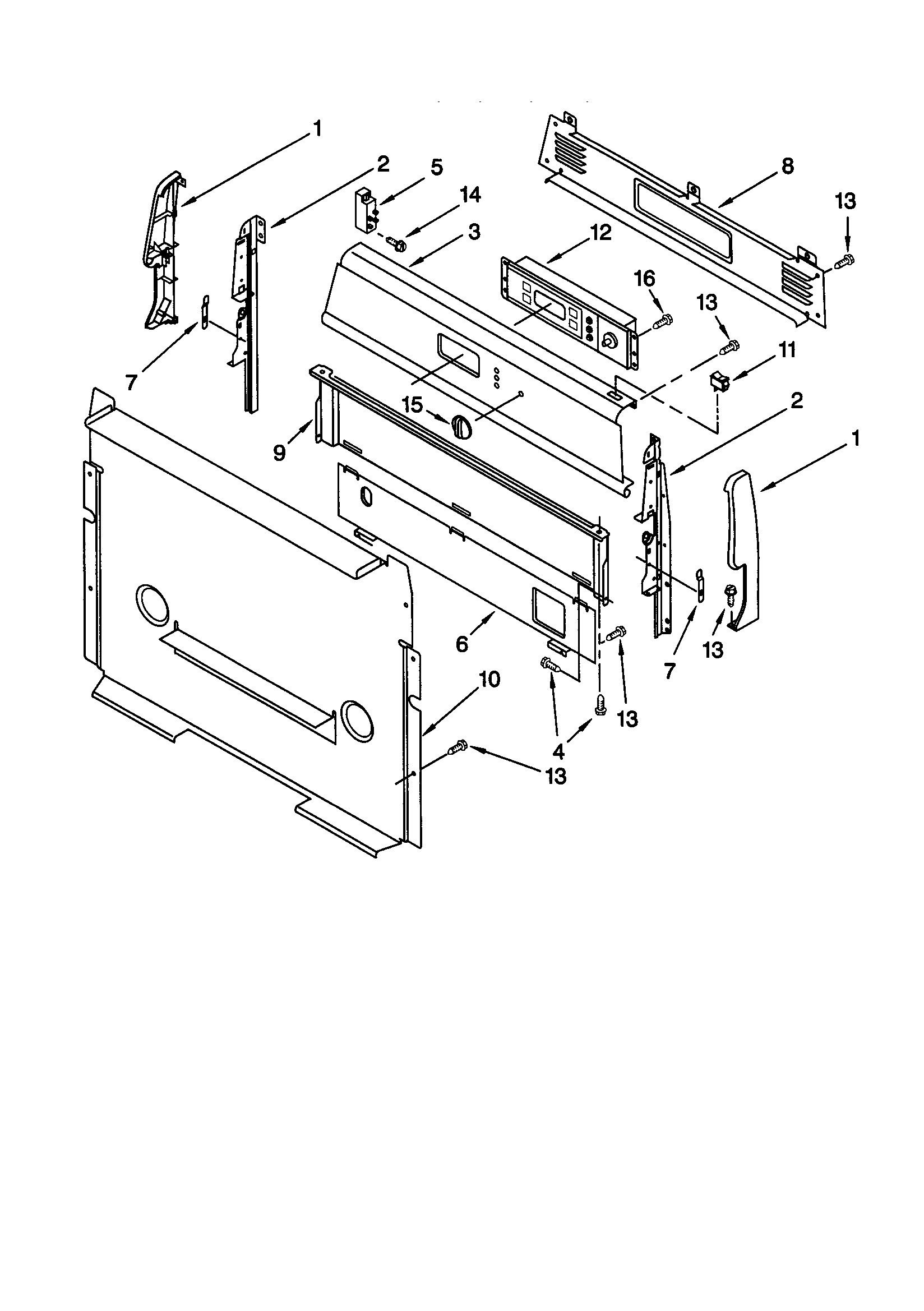 Whirlpool SF367LEHN0 control panel diagram