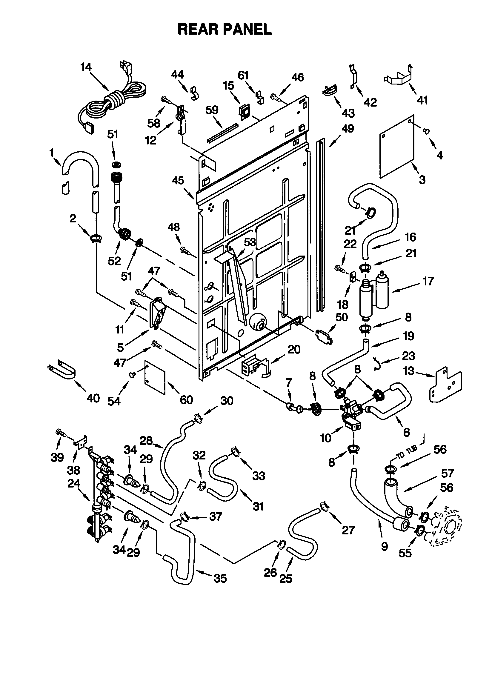 Kenmore 11020052991 rear panel diagram