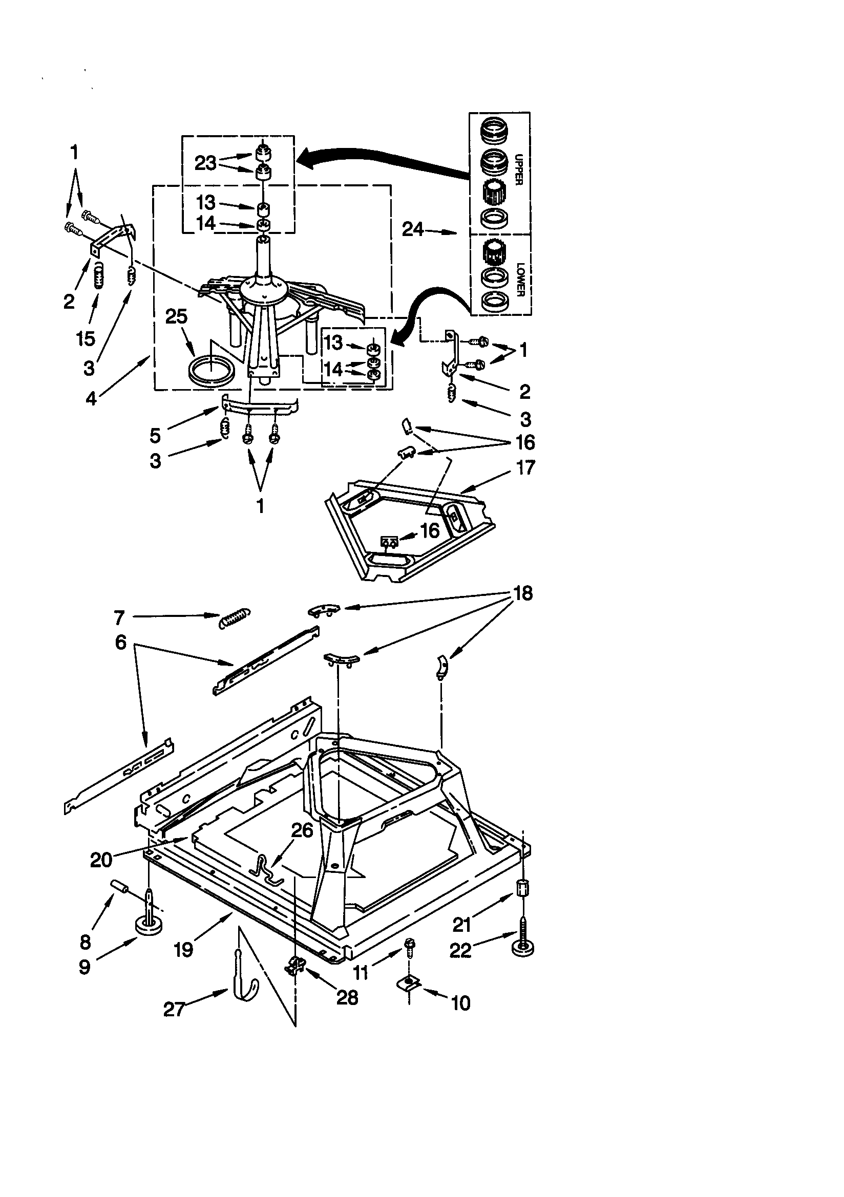 Kenmore 11020052991 machine base diagram