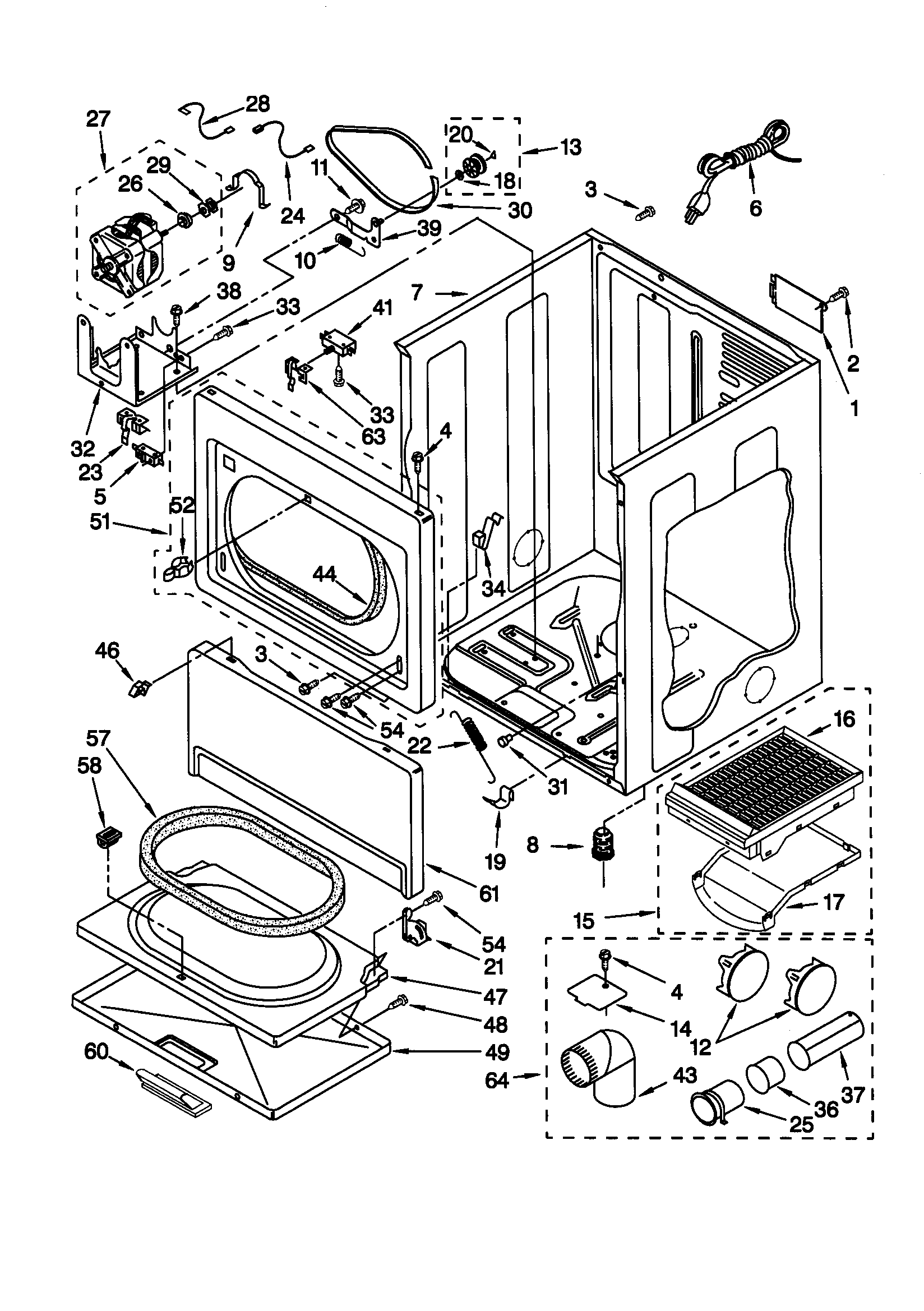 Kenmore 11070052990 cabinet diagram