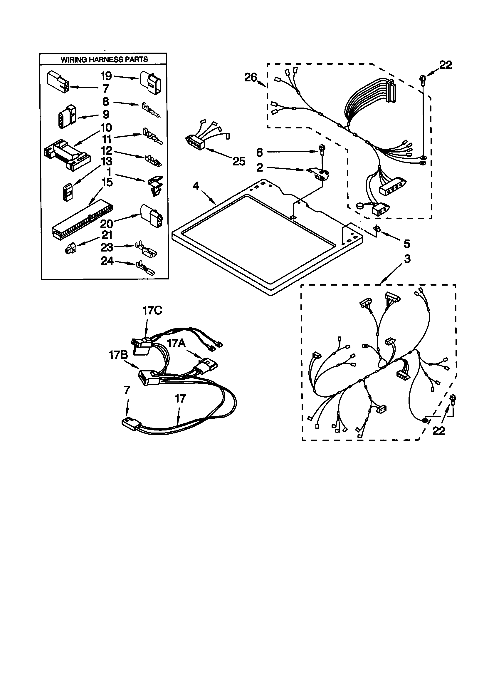 Kenmore 11070052990 dryer top diagram