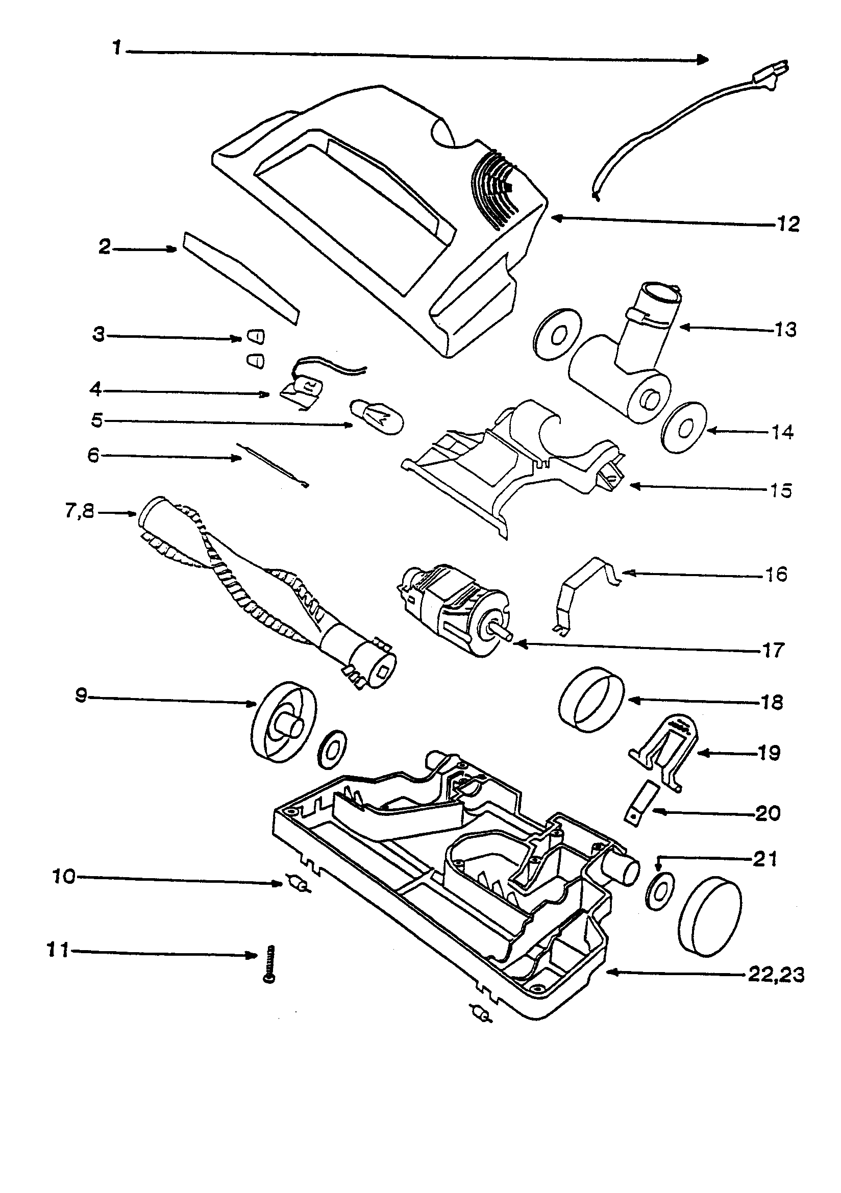 Eureka 6978B powerbrush diagram