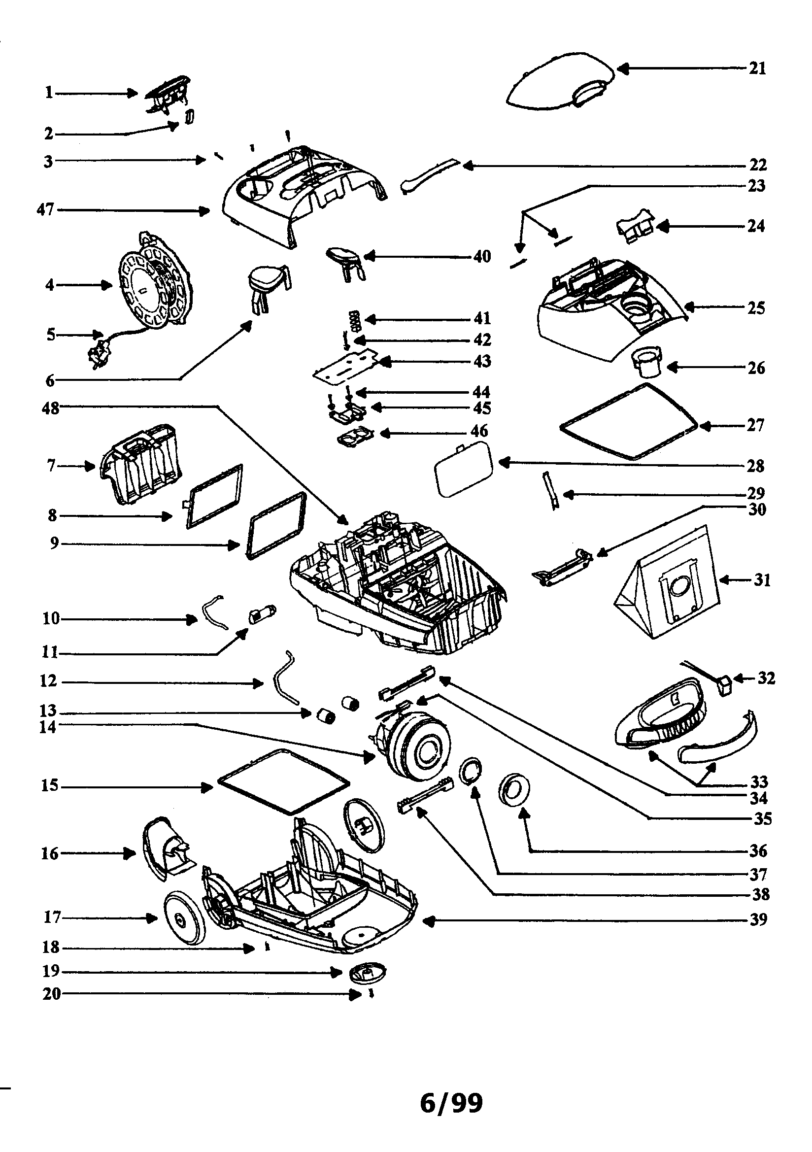 Eureka 6993B canister diagram
