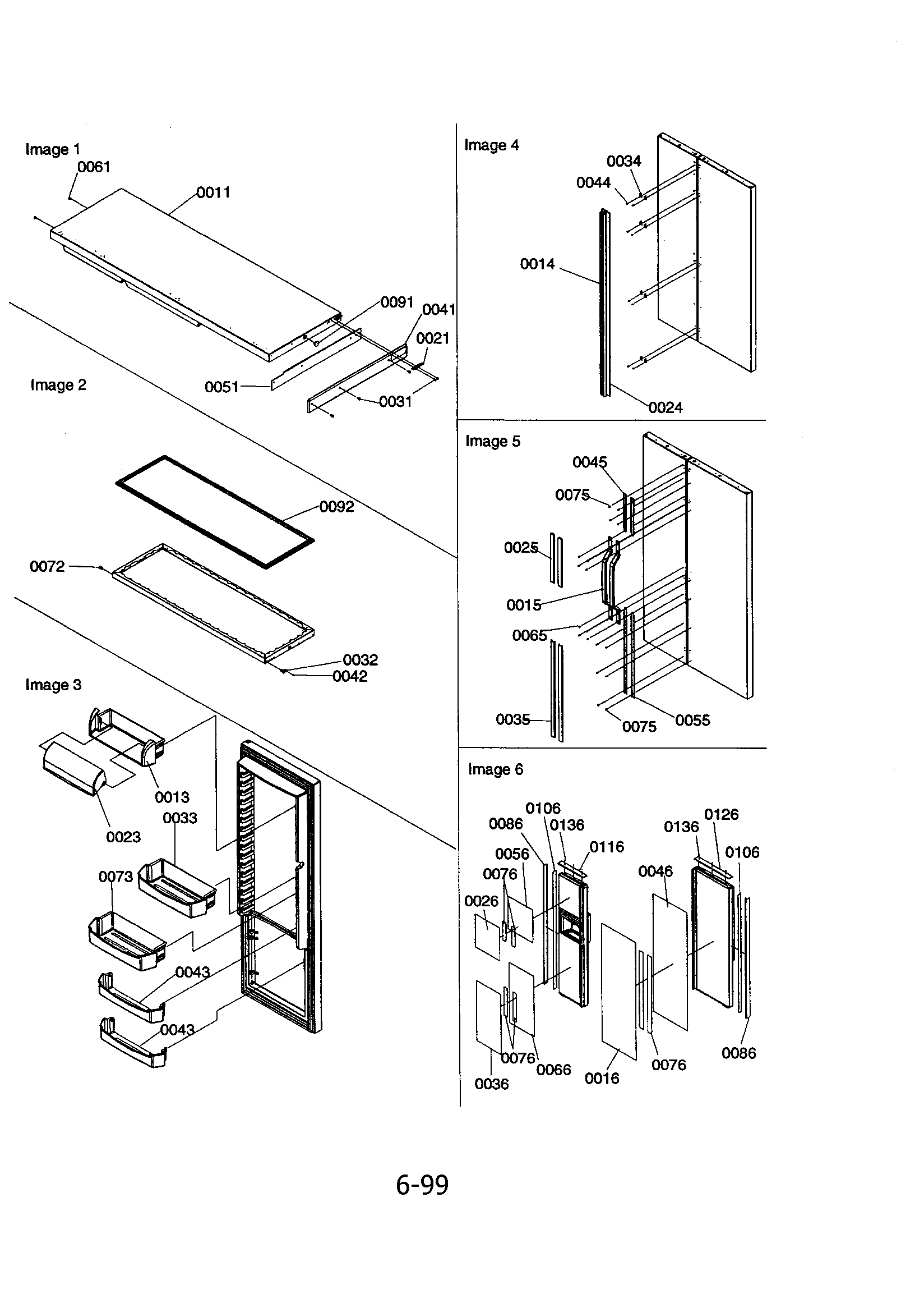 Amana SRD23V-P1315306WE refrigerator door/door trim/handles diagram