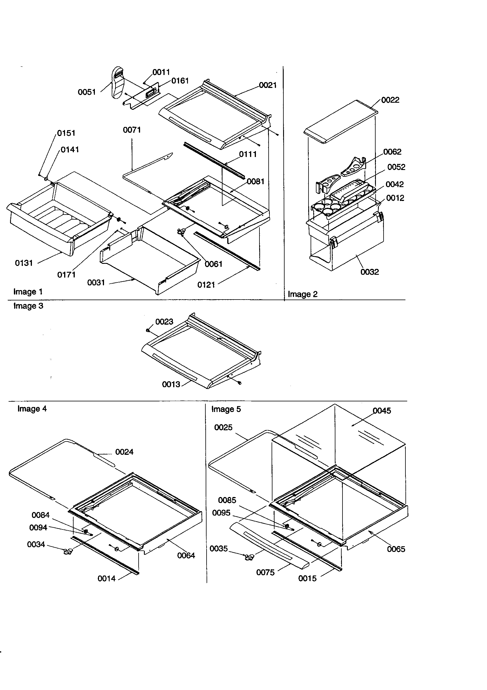 Amana SRD23V-P1315306WE dell/shelves/crisper/accessories diagram