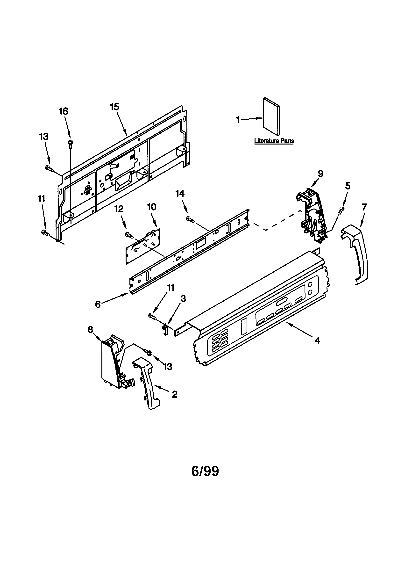 Kenmore 11070072990 console panel diagram