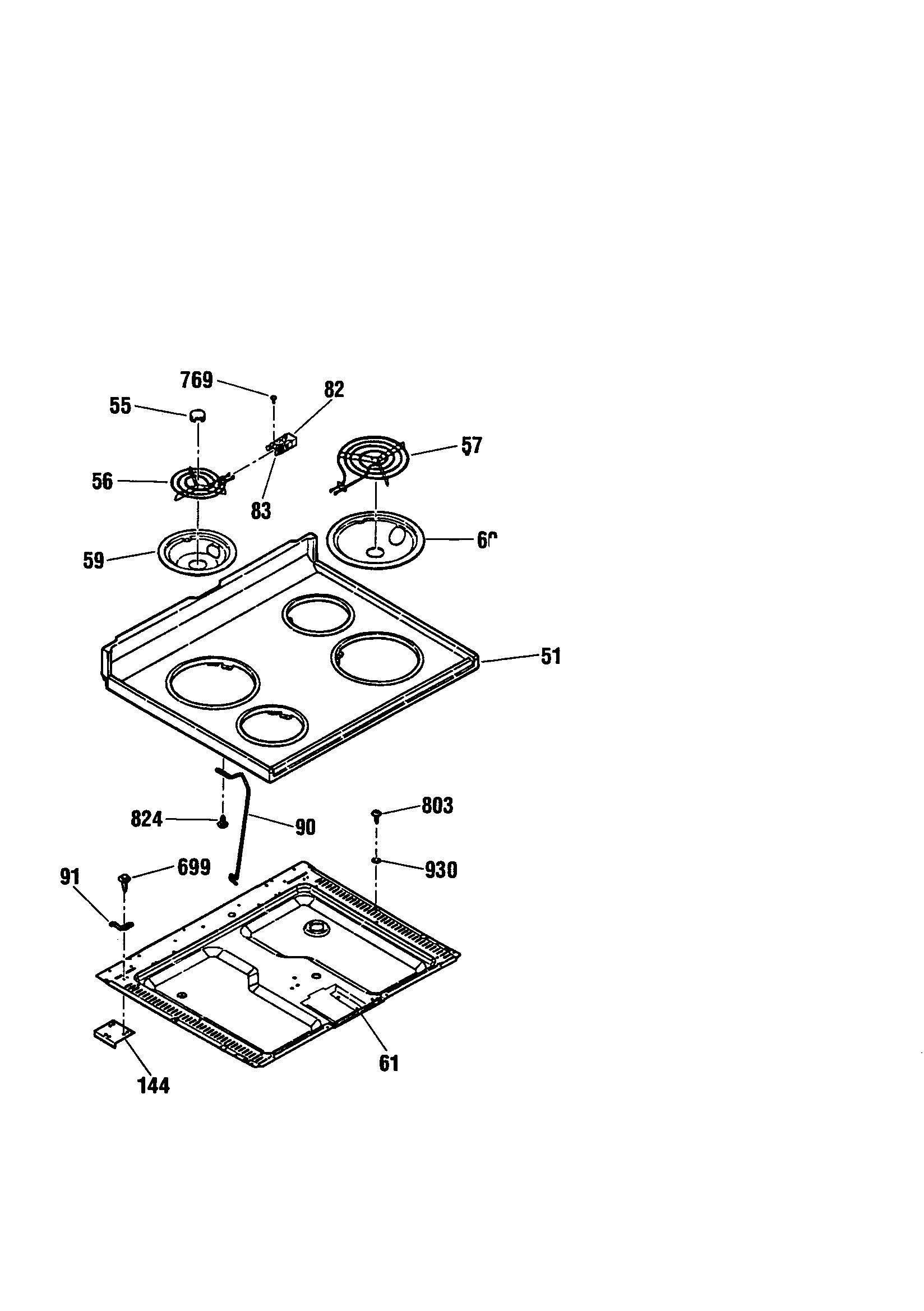 Kenmore 91193558991 maintop diagram