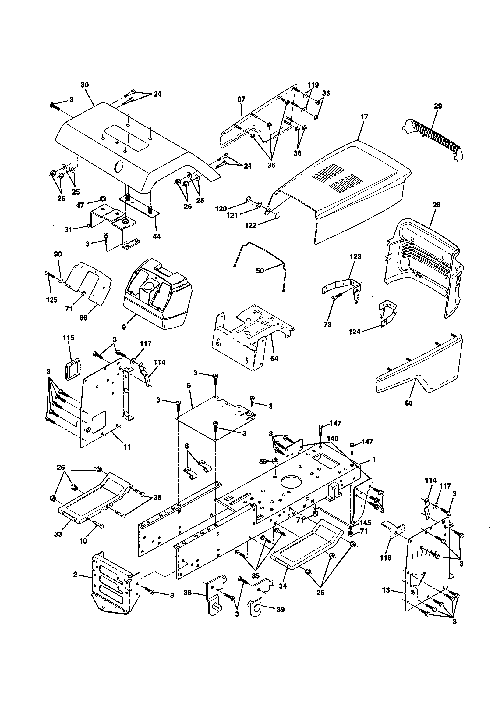Craftsman 917258581 chassis and enclosures diagram