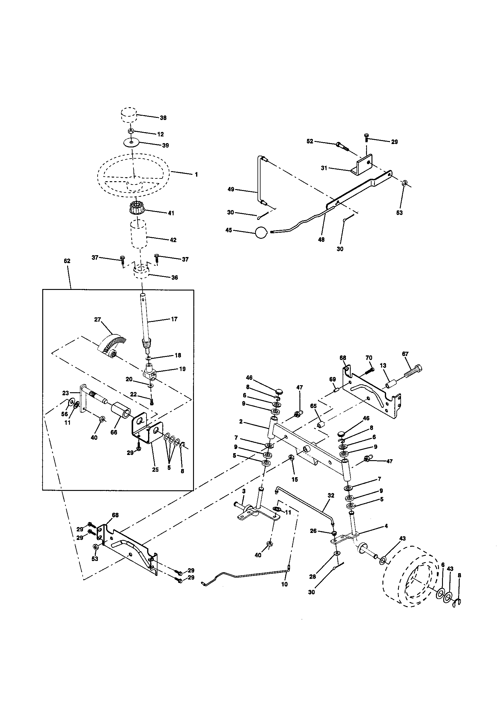 Craftsman 917258581 steering assembly diagram