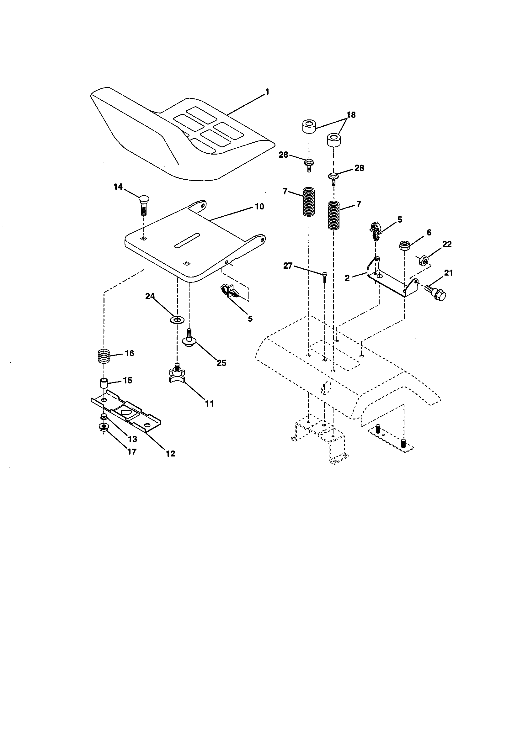 Craftsman 917258581 seat assembly diagram