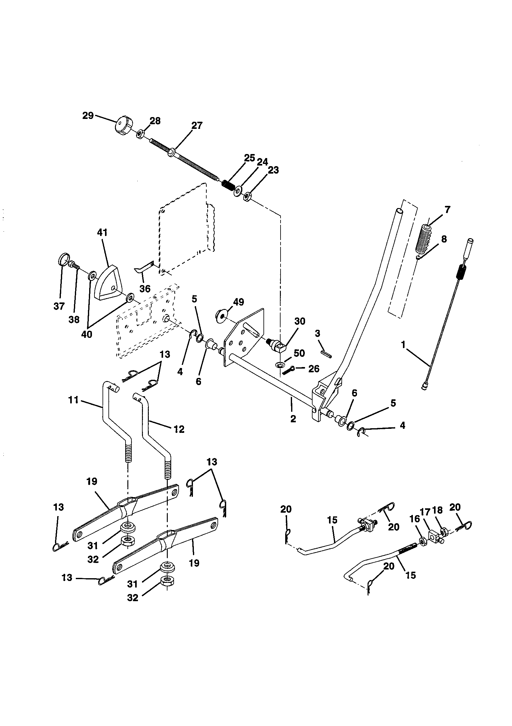 Craftsman 917258581 mower lift diagram
