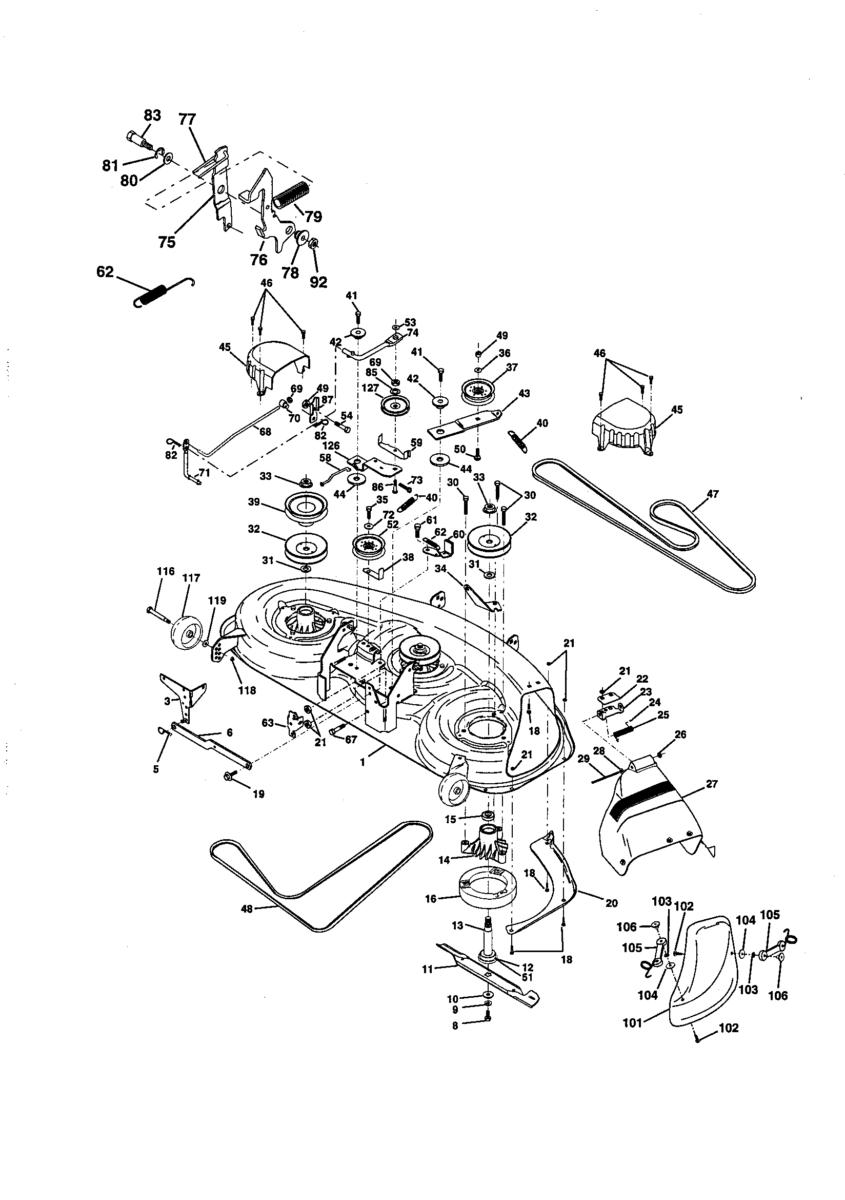 Craftsman 917258581 mower deck diagram