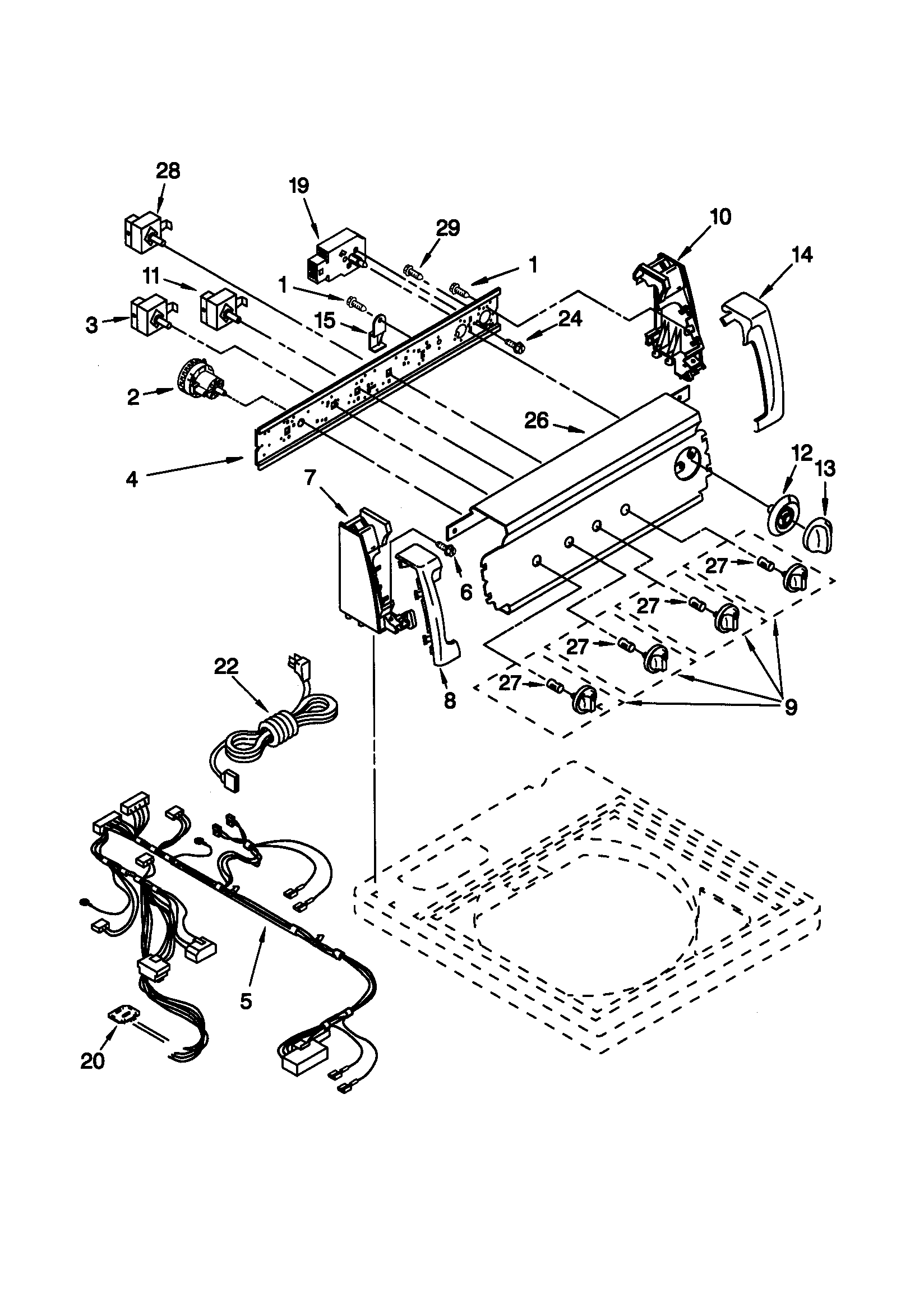 Kenmore 11020952990 control panel diagram