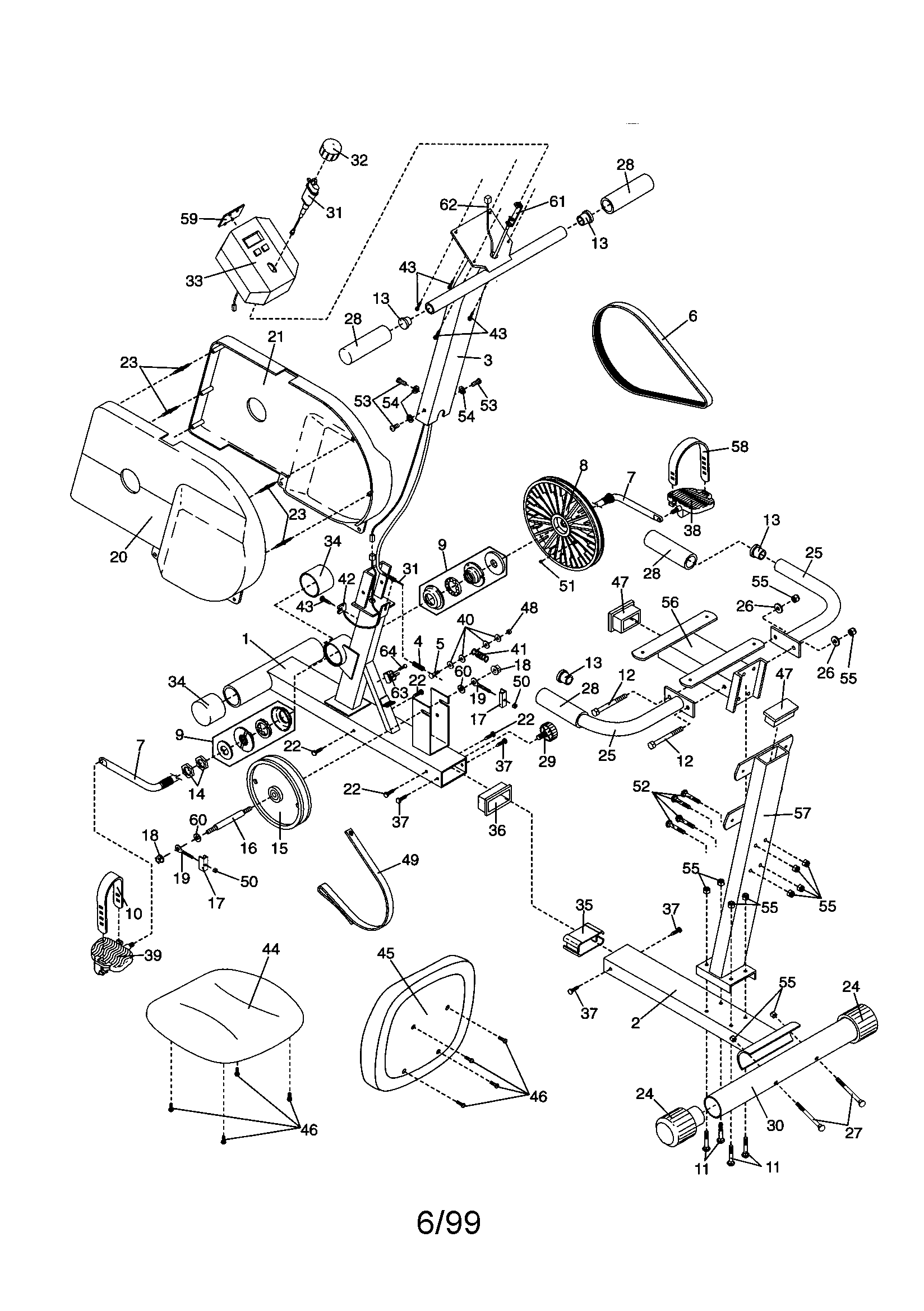 Weslo WLEX27180 unit parts diagram