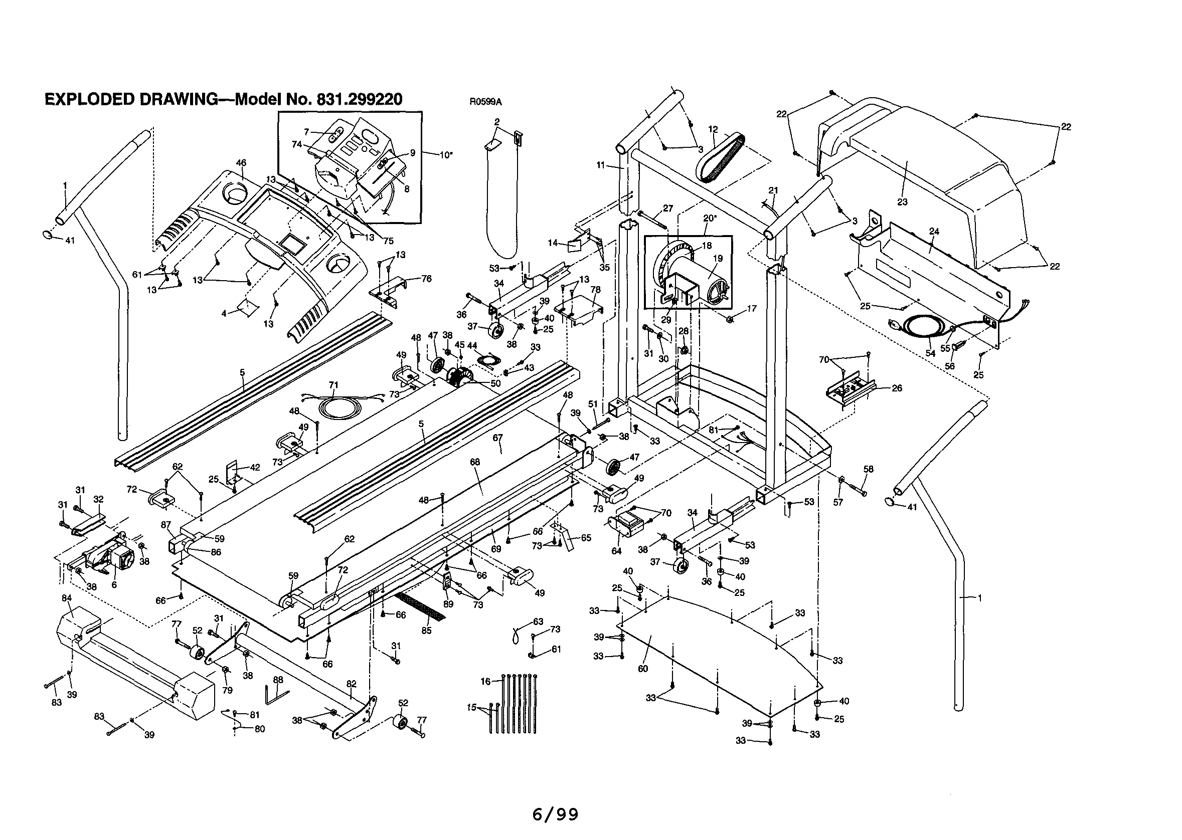 Proform 831299220 replacement parts diagram