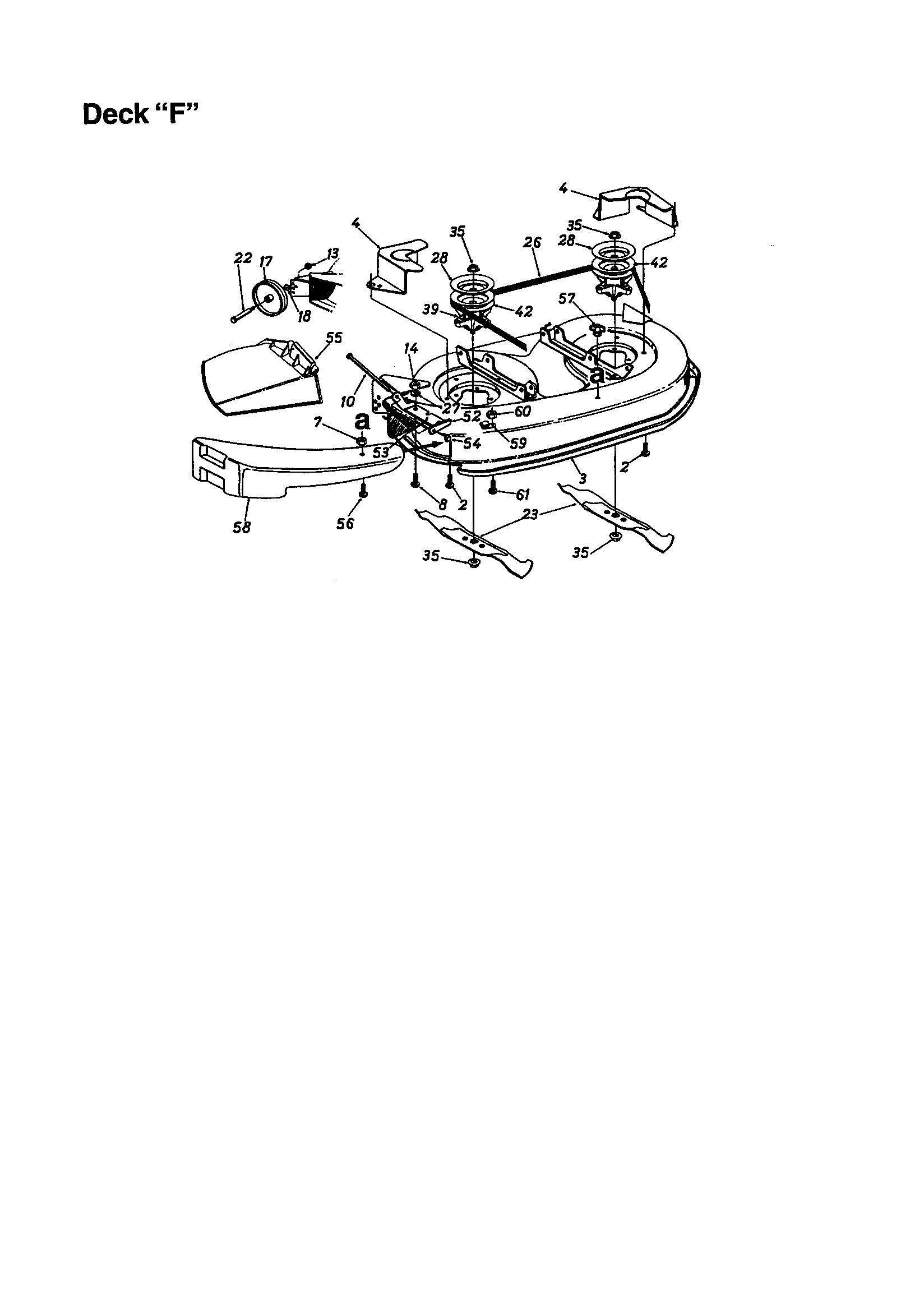 MTD 13AM675G062 deck "f" diagram
